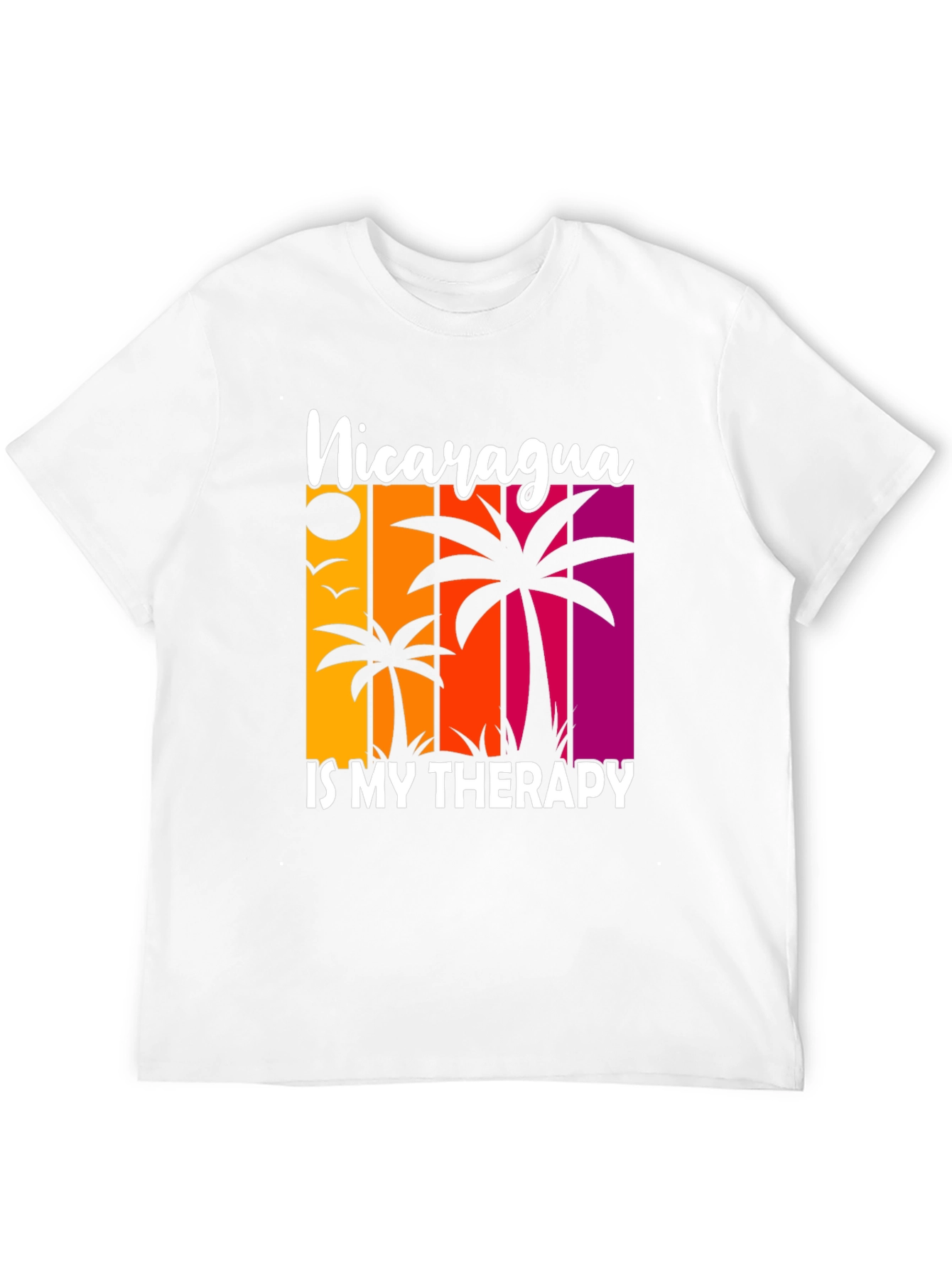 Black Nicaragua Therapy Graphic Tee, Tropical Palm Shirt view 12