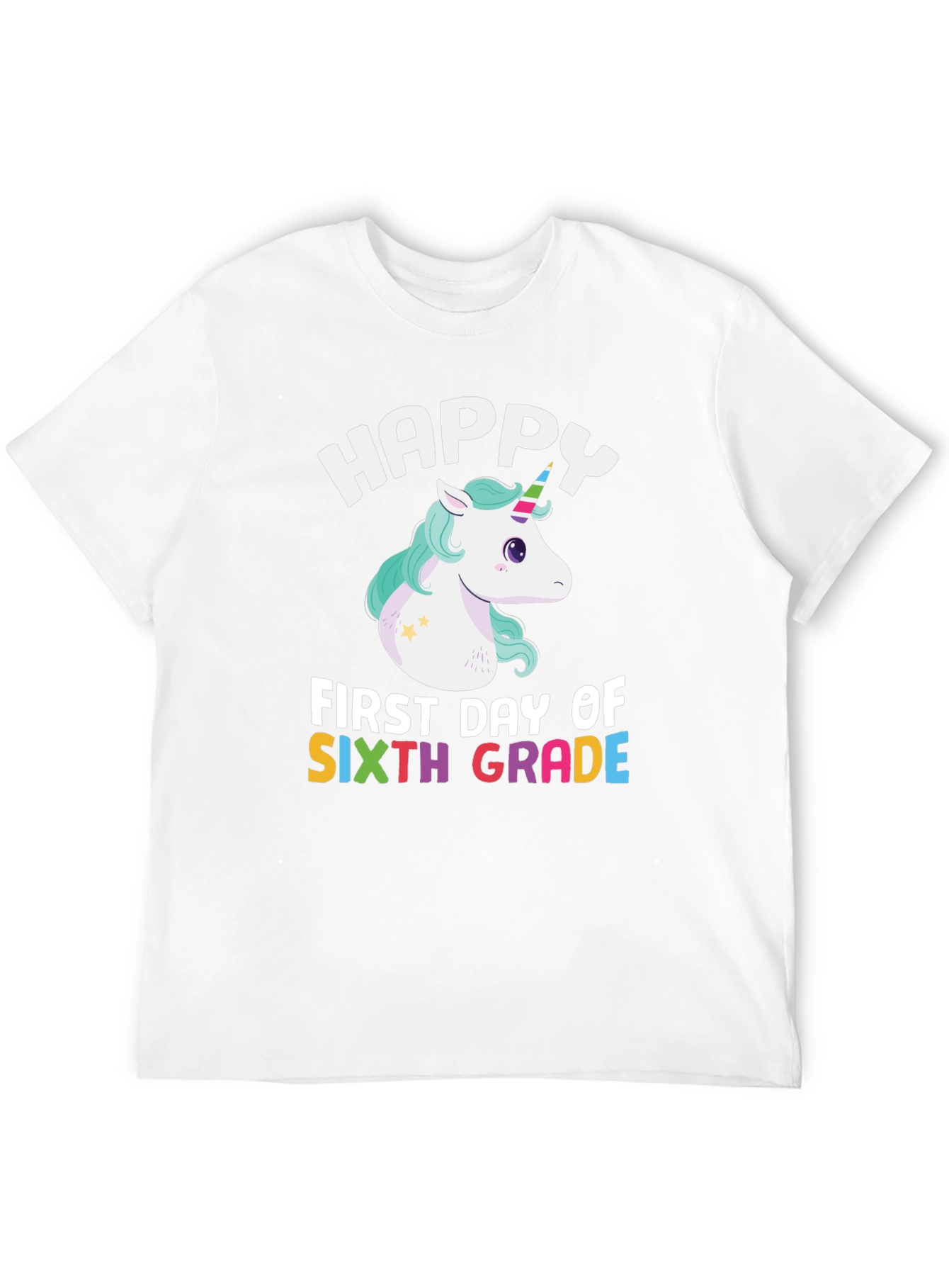 Black Happy 6th Grade Unicorn T-Shirt view 12