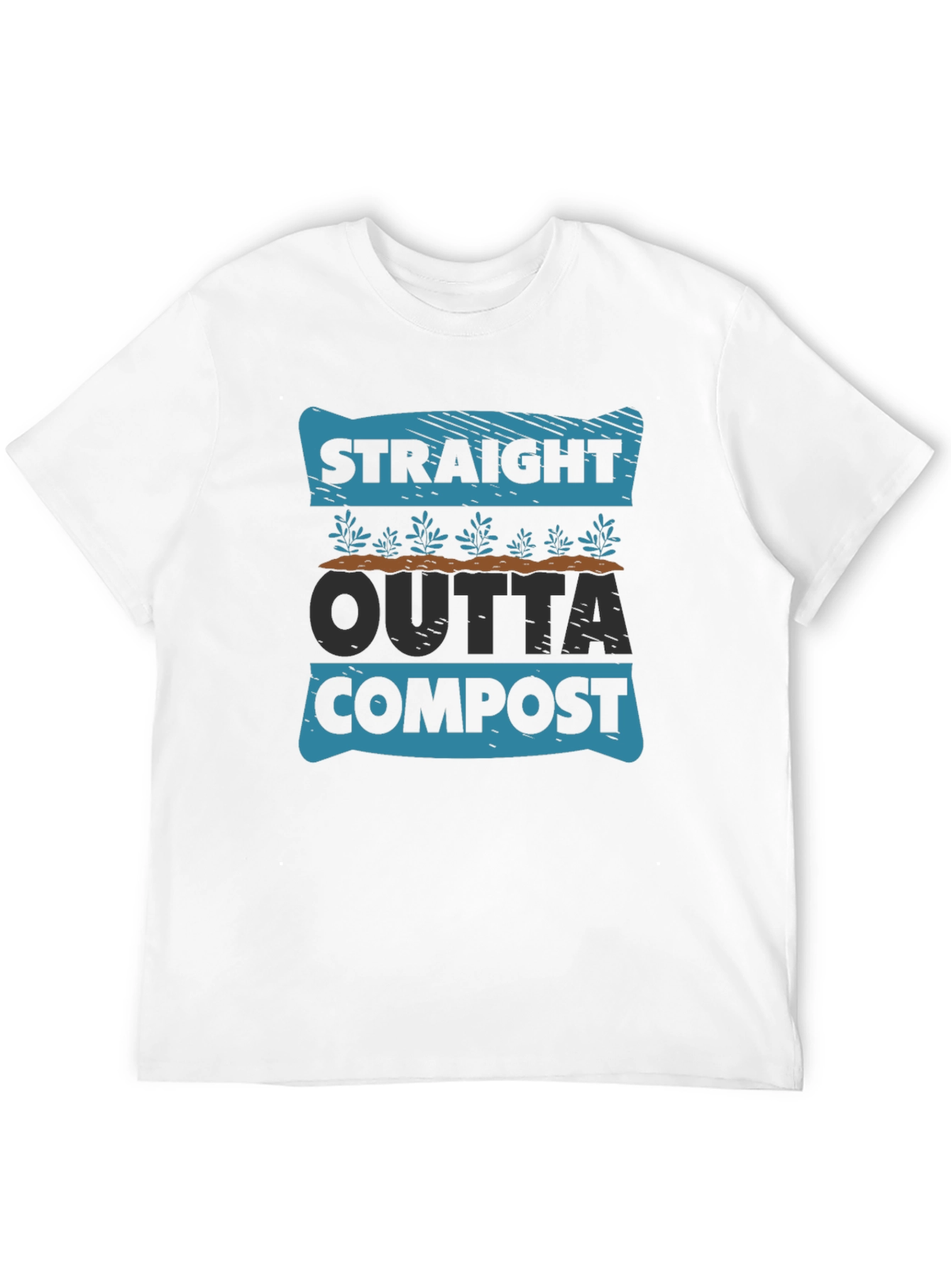 Black Straight Outta Compost T-Shirt - Garden Humor Tee view 12
