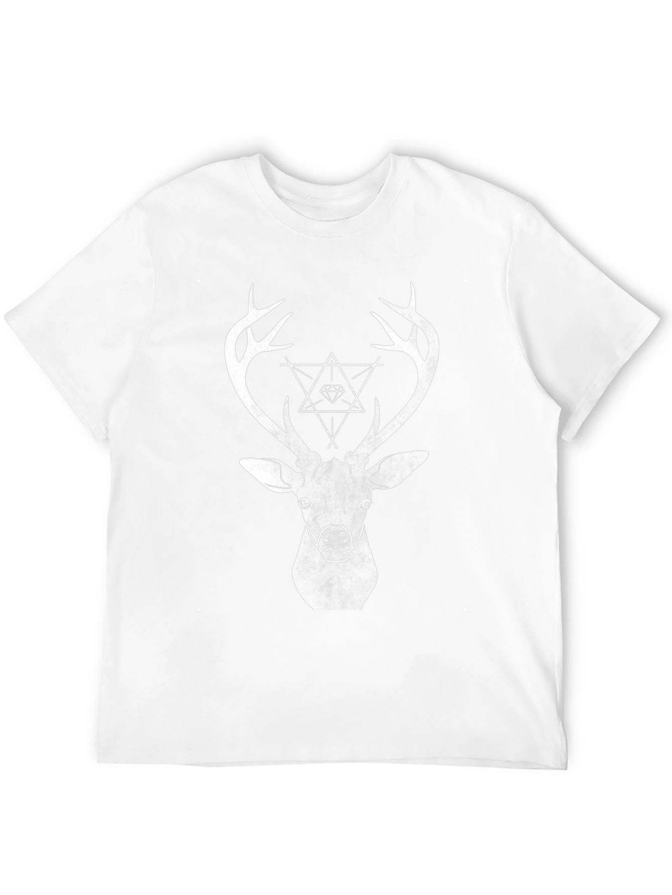 Black Geometric Deer Graphic T-Shirt view 12