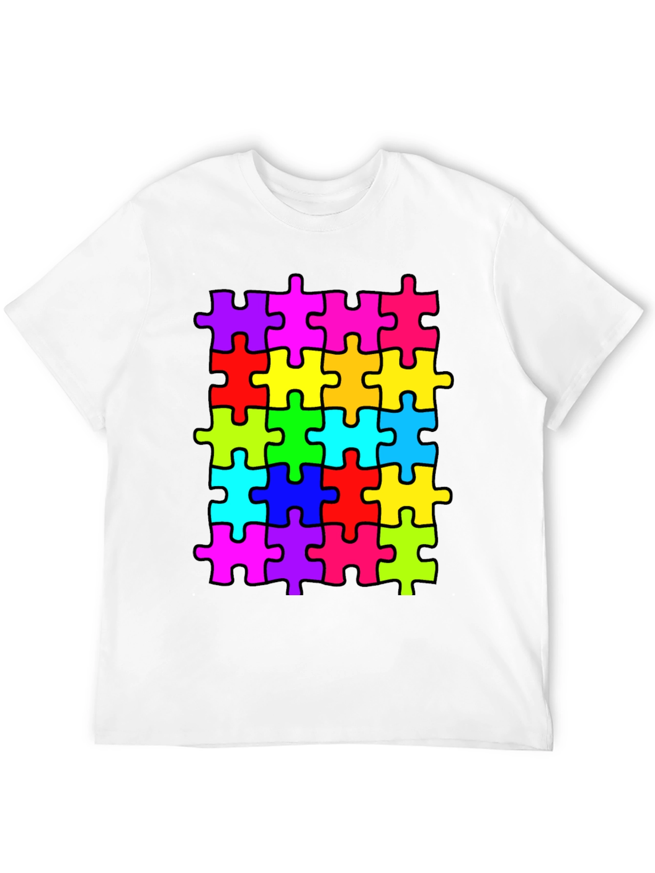 Black Puzzle Piece T-Shirt - Autism Awareness Tee view 12