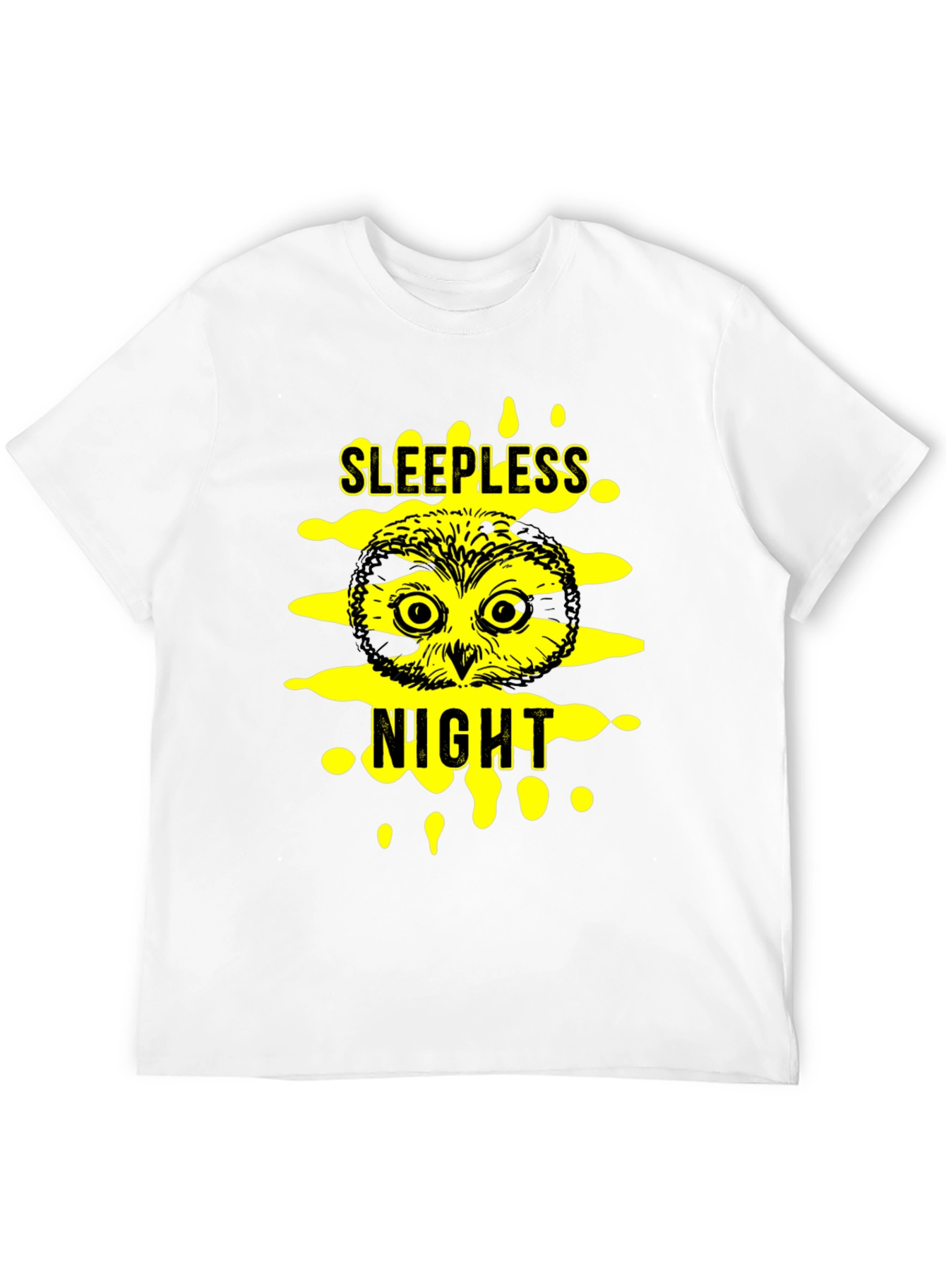 Black Sleepless Night Owl Black T-Shirt view 12
