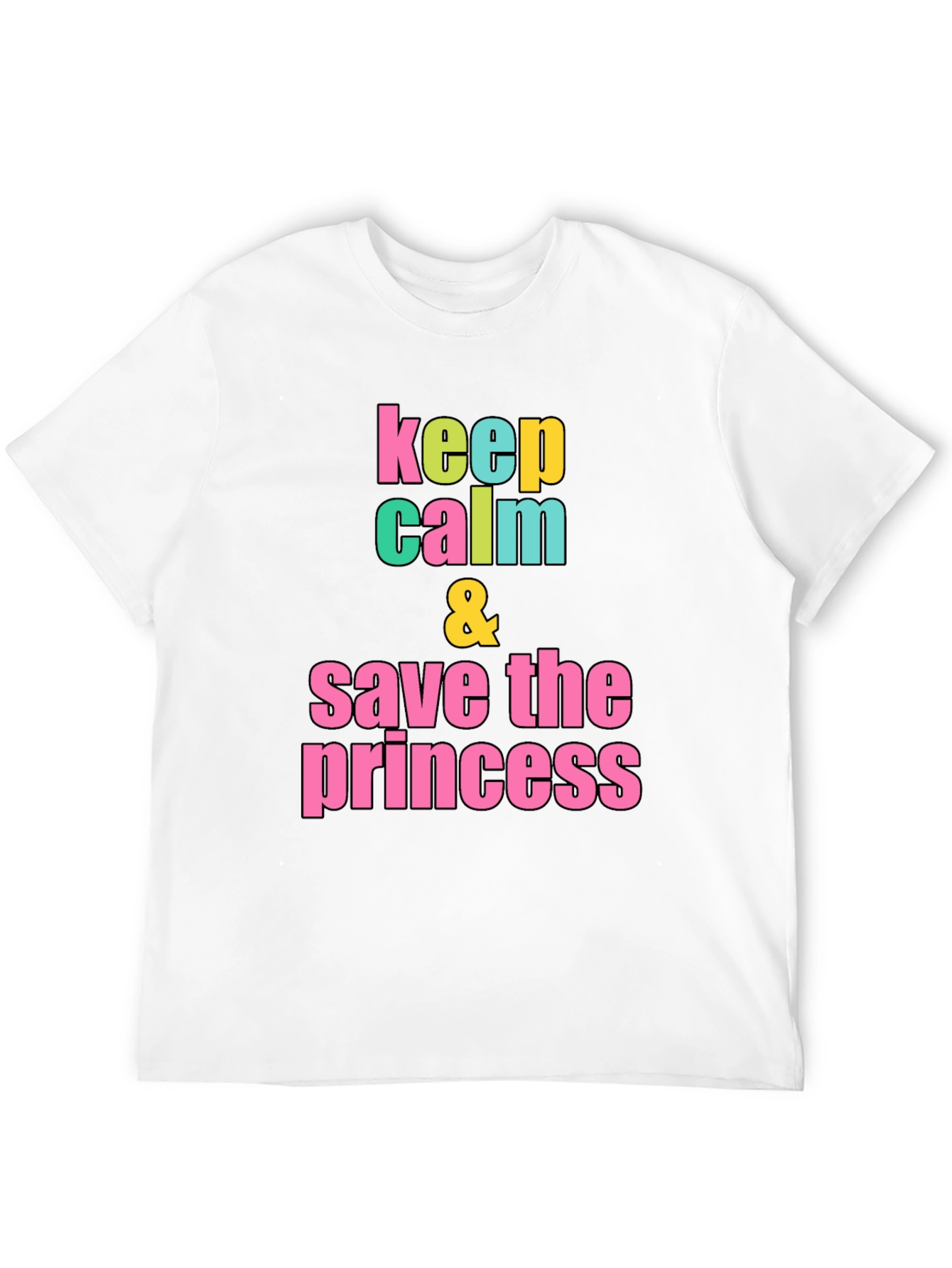 Black Keep Calm & Save the Princess Graphic T-Shirt view 12