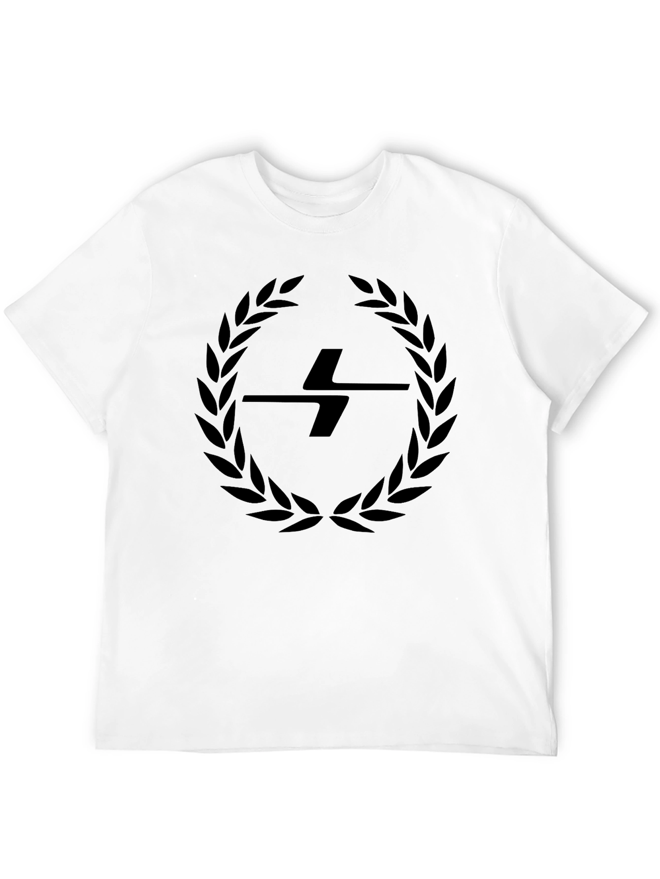 Black Black Graphic Tee with Laurel Wreath Design view 12