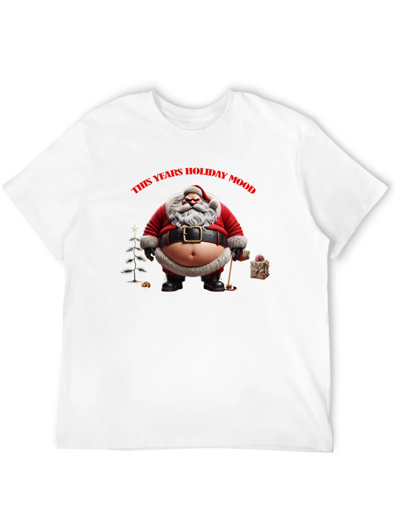 Black Holiday Santa T-Shirt view 12