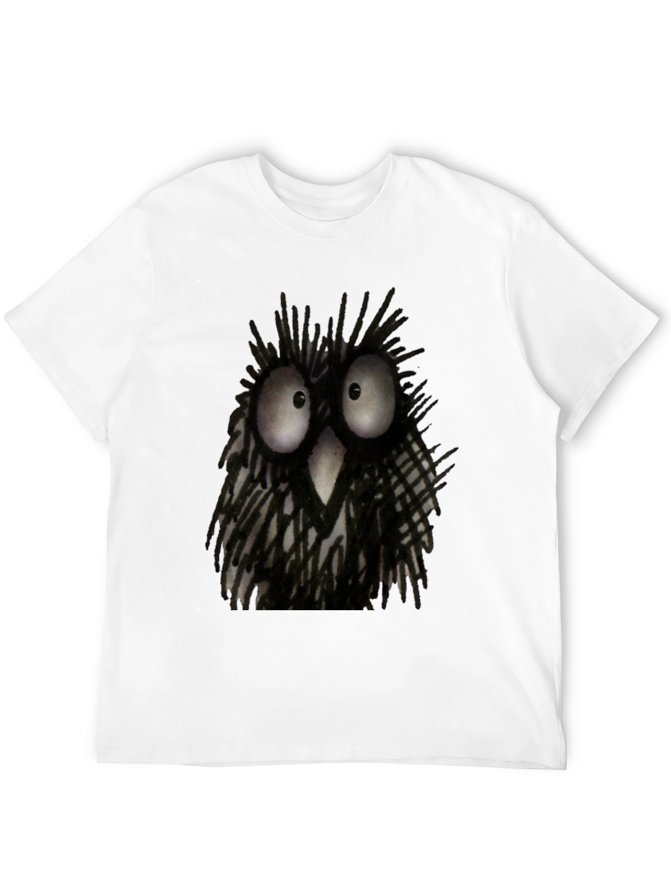 Black Whimsical Owl Graphic Tee - Black Unisex T-Shirt view 12