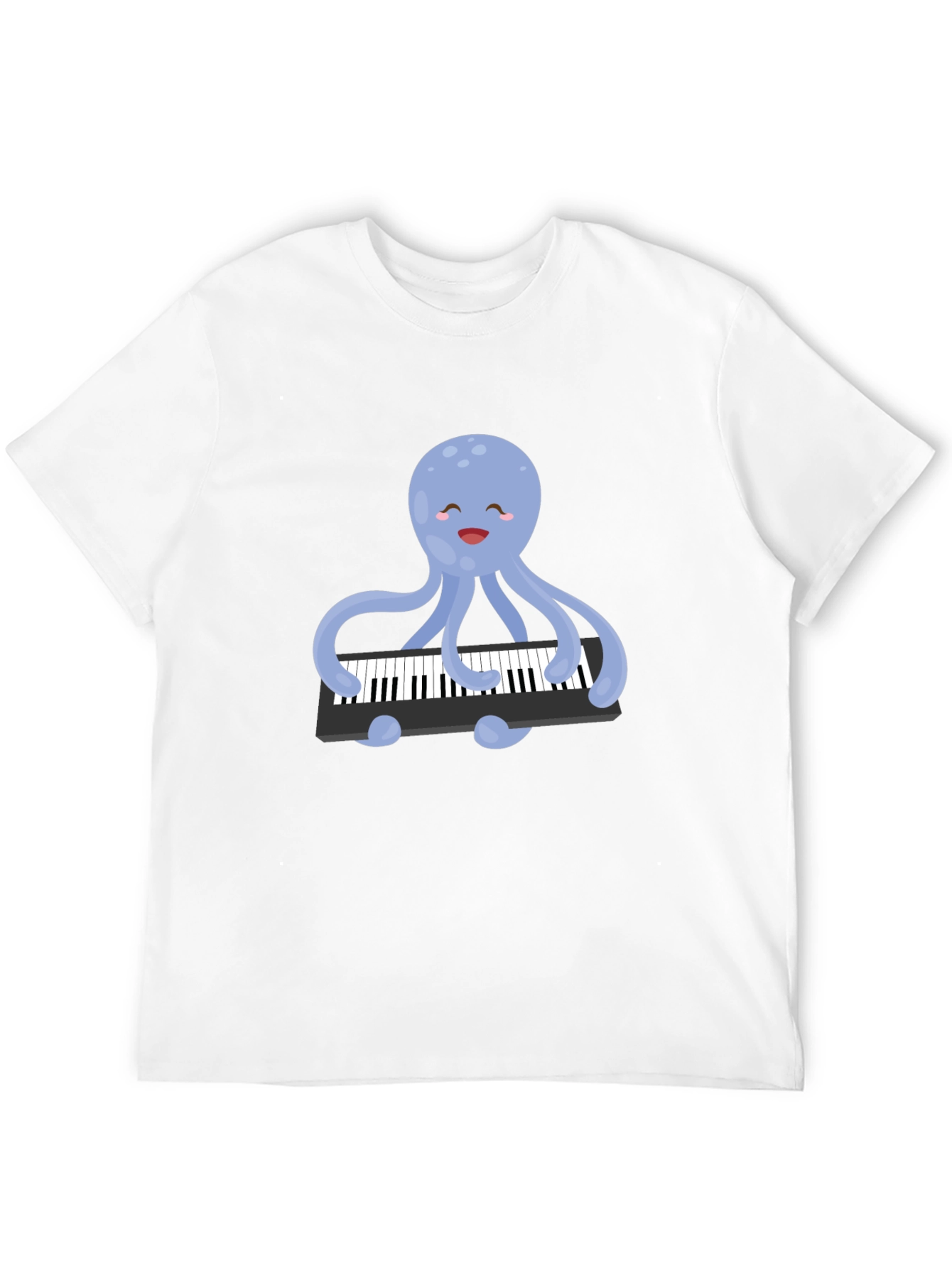 Black Octopus Playing Piano T-Shirt - Unique Design! view 12