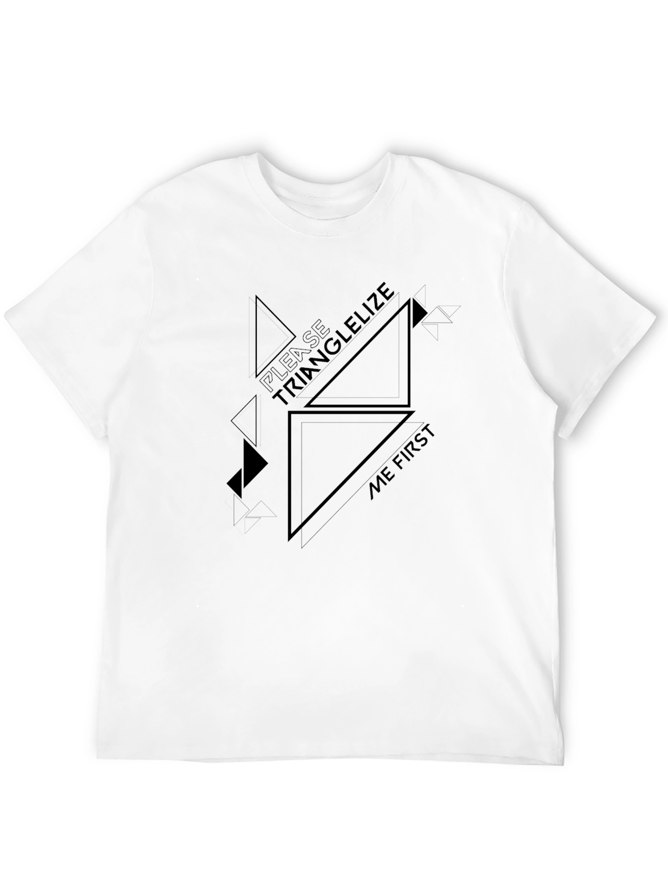 Black Geometric Triangle Graphic Print Black T-Shirt view 12