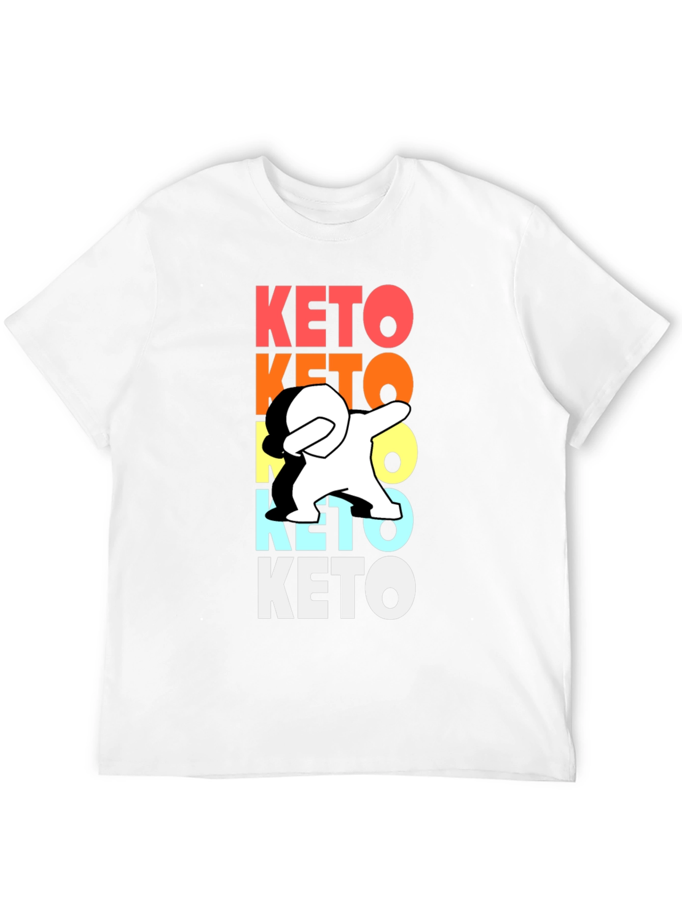 Black Keto Dab Funny Graphic T-Shirt view 12