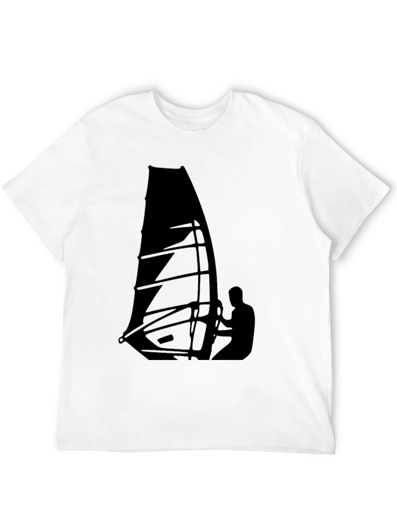 Black Windsurfing Graphic Tee - Black Cotton T-Shirt view 12