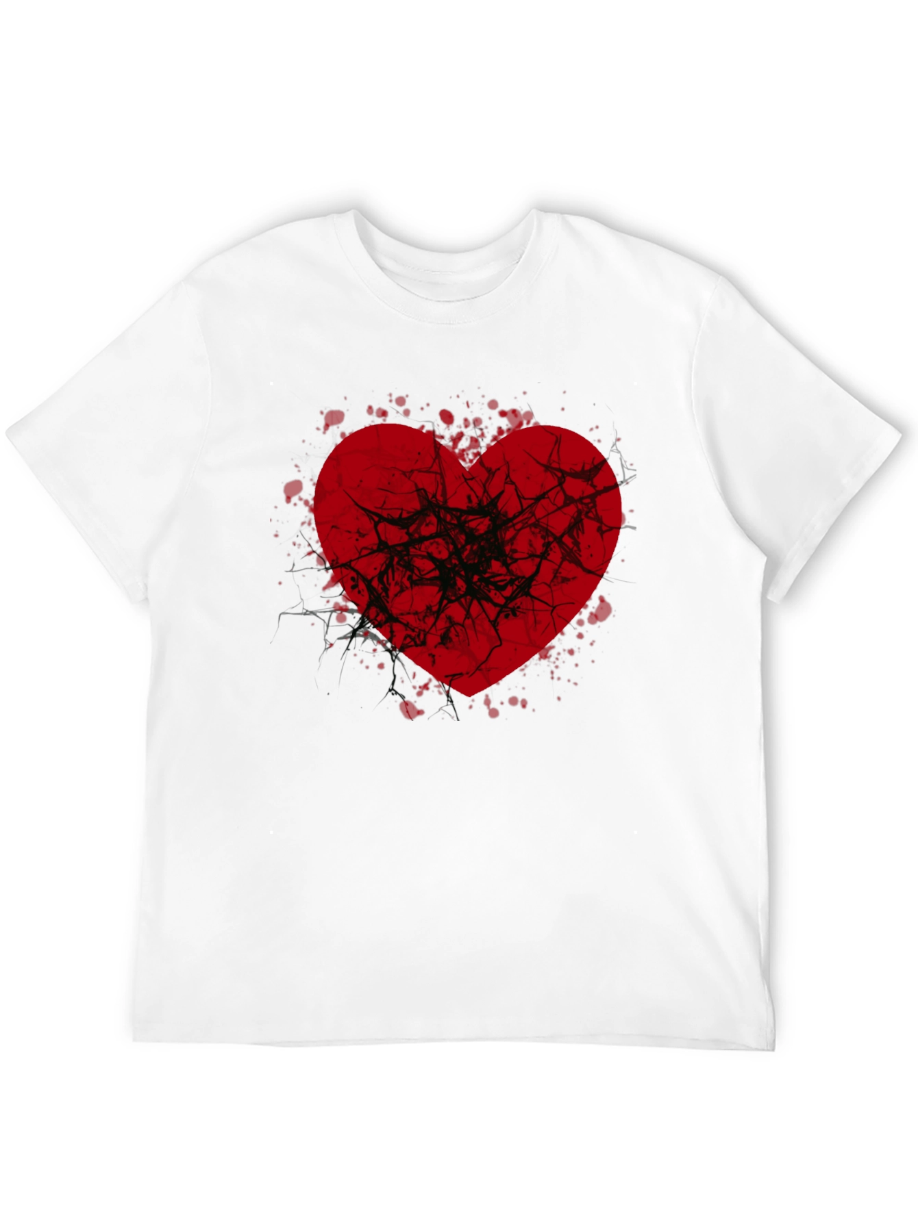 Black Broken Heart Graphic Tee - Black Casual Shirt view 12