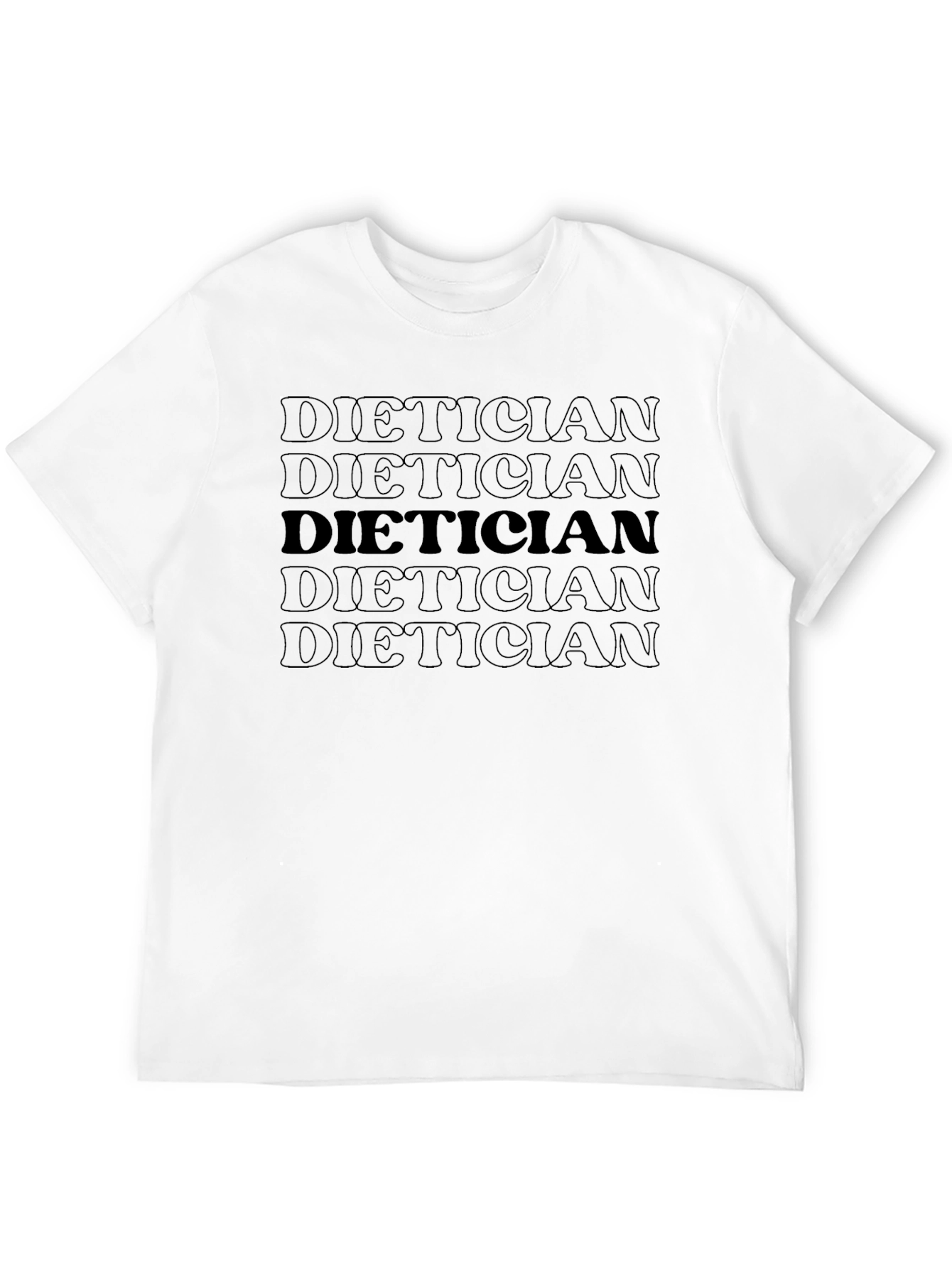 Dietician Text Graphic Print Crew Neck T-Shirt - 12