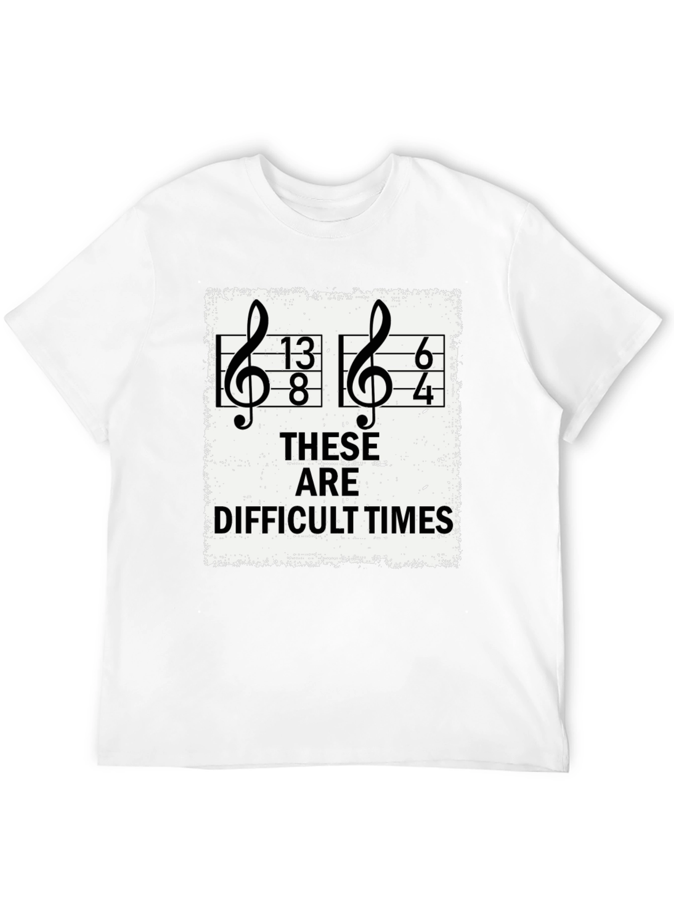 Black Difficult Times Music Pun T-Shirt view 12