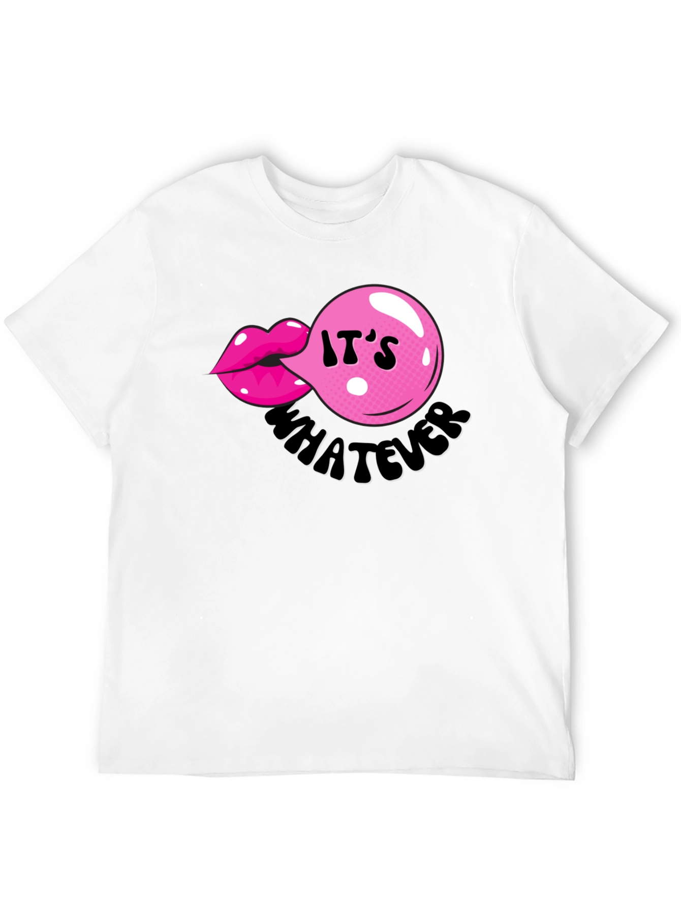 It's Whatever Bubble Gum Lip T-Shirt - 12