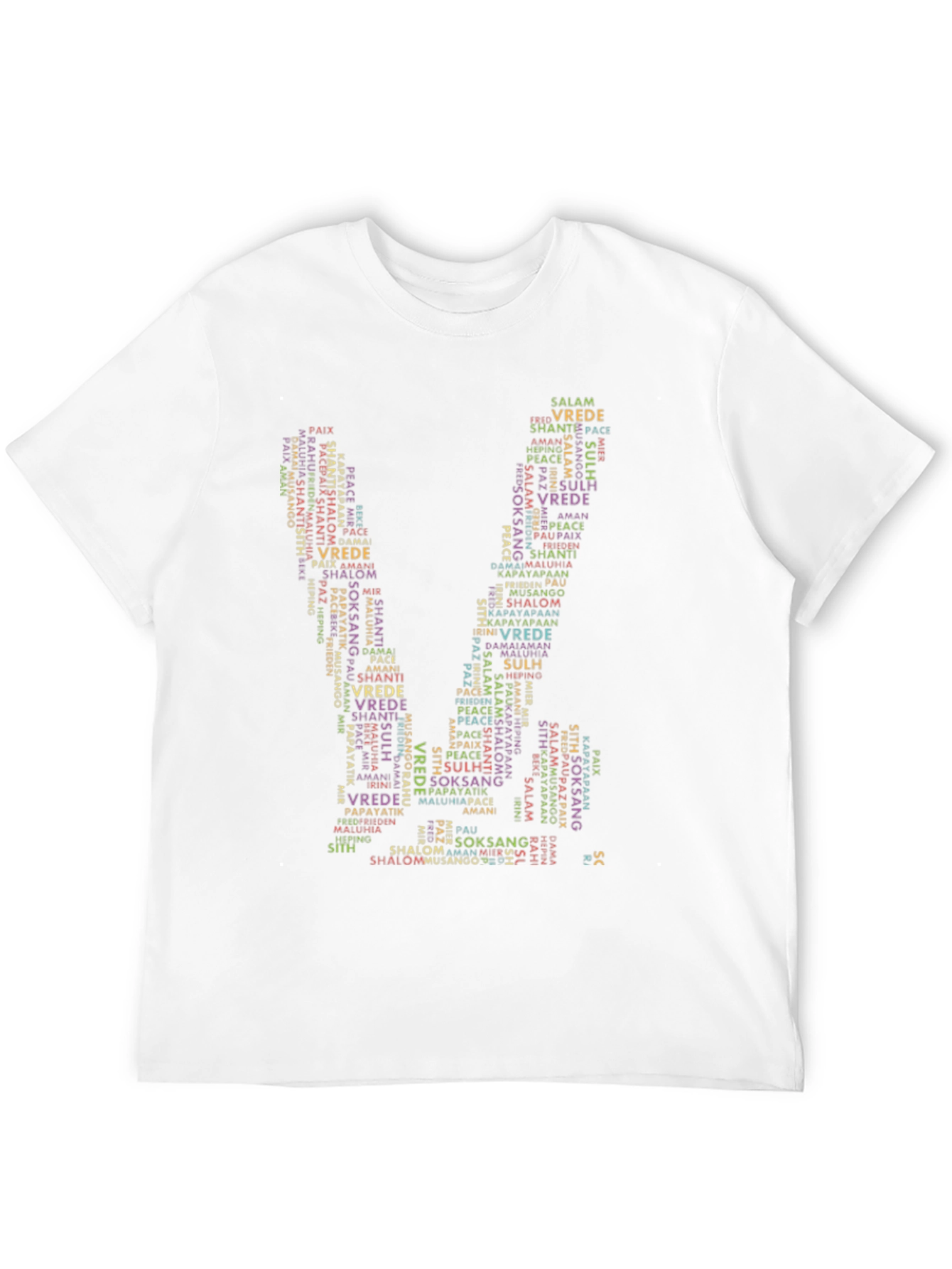 Black Peace Word Cloud T-Shirt view 12