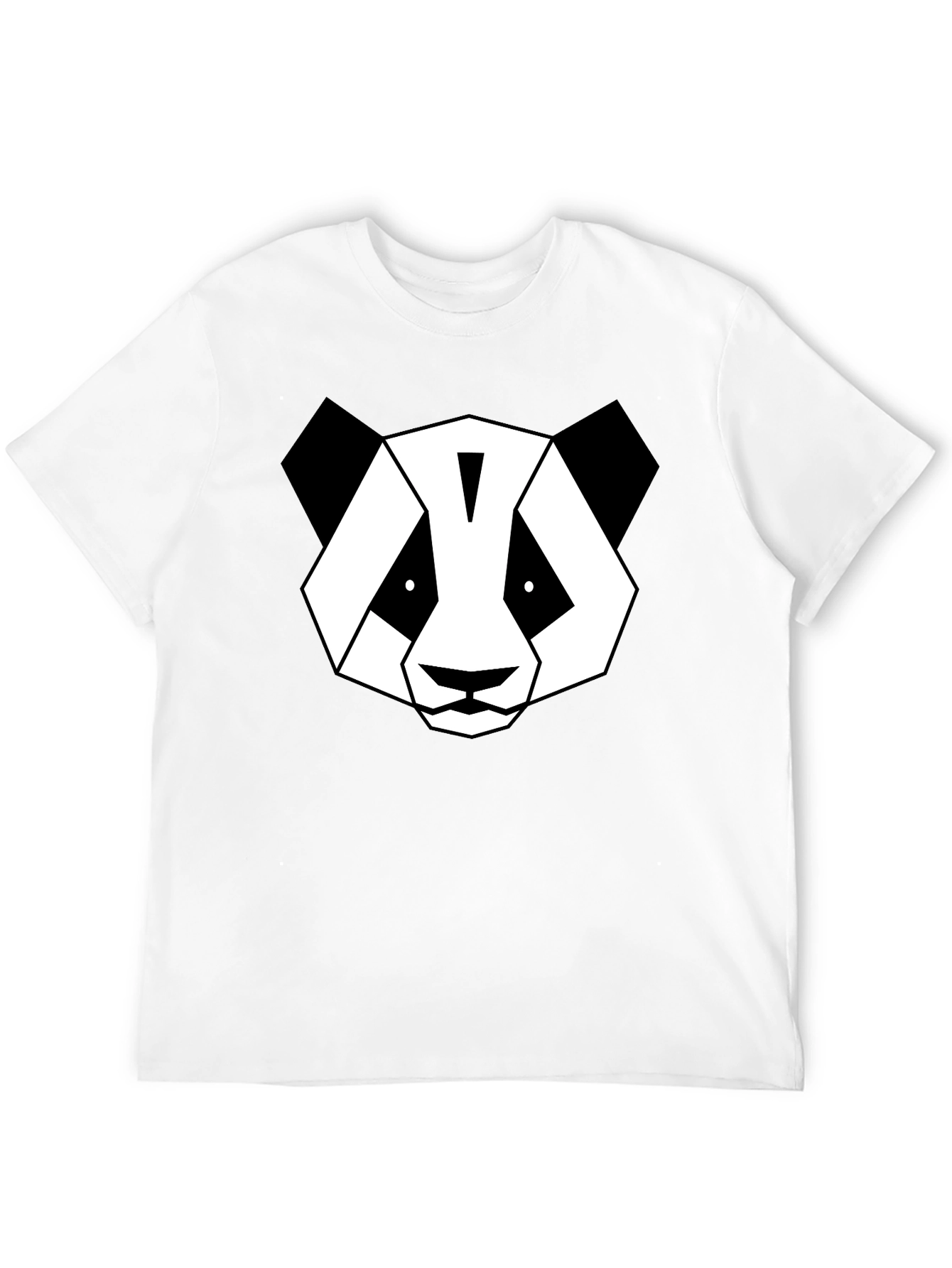 Black Geometric Panda Graphic T-Shirt - Modern Black Tee view 12