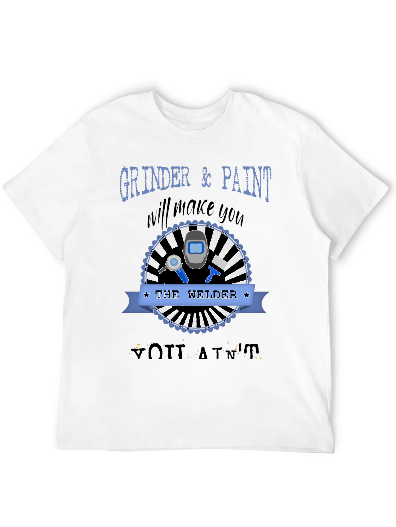 Black Grinder & Paint Welder T-Shirt - Black Crew Neck Tee view 12