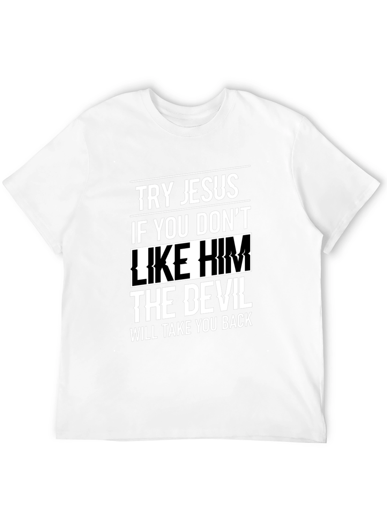 Black Try Jesus Graphic Tee - Soft Black Cotton view 12