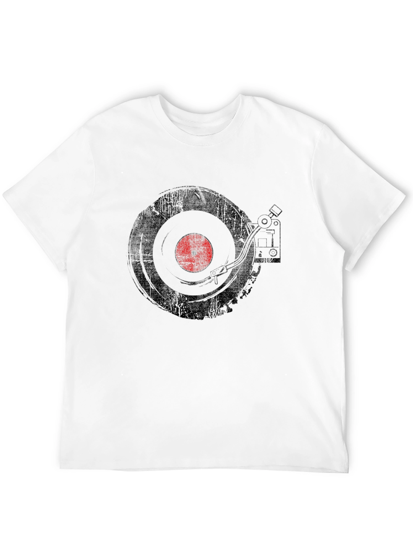 Black Vintage Record Player Graphic Tee - Black view 12