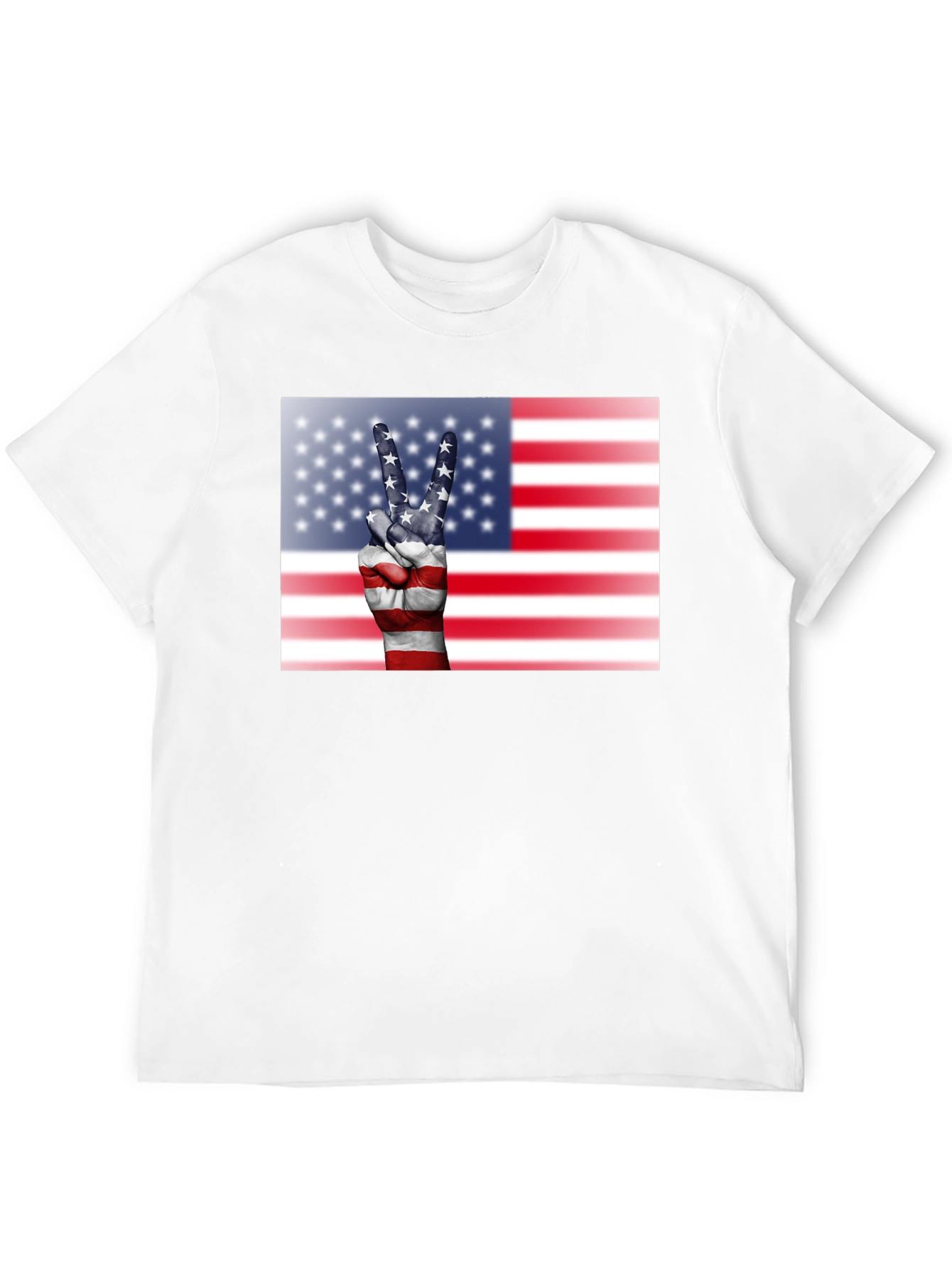 USA Flag Peace Sign Graphic Tee - 12