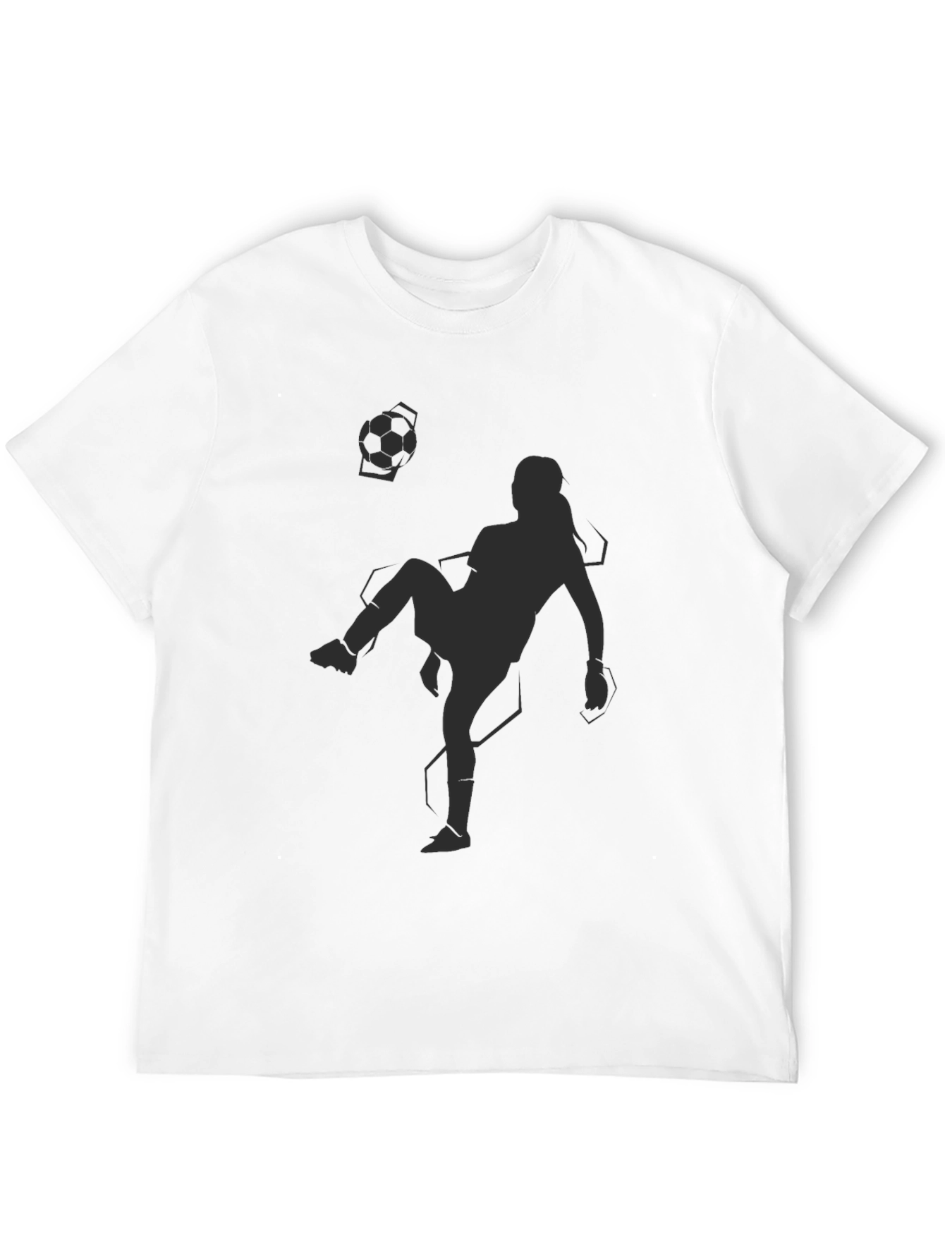 Black Soccer Player Graphic Tee - Black Cotton Blend view 12