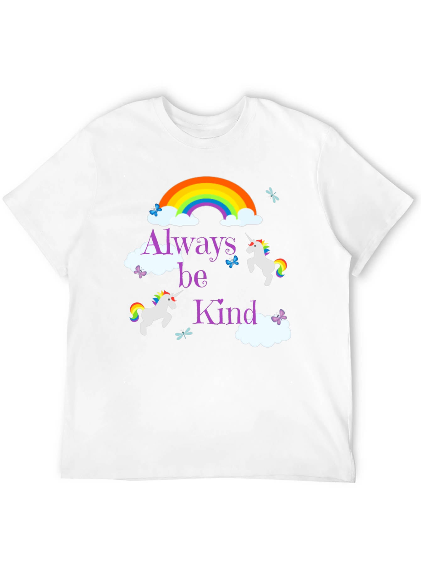Black Always Be Kind Unicorn Rainbow T-Shirt view 12