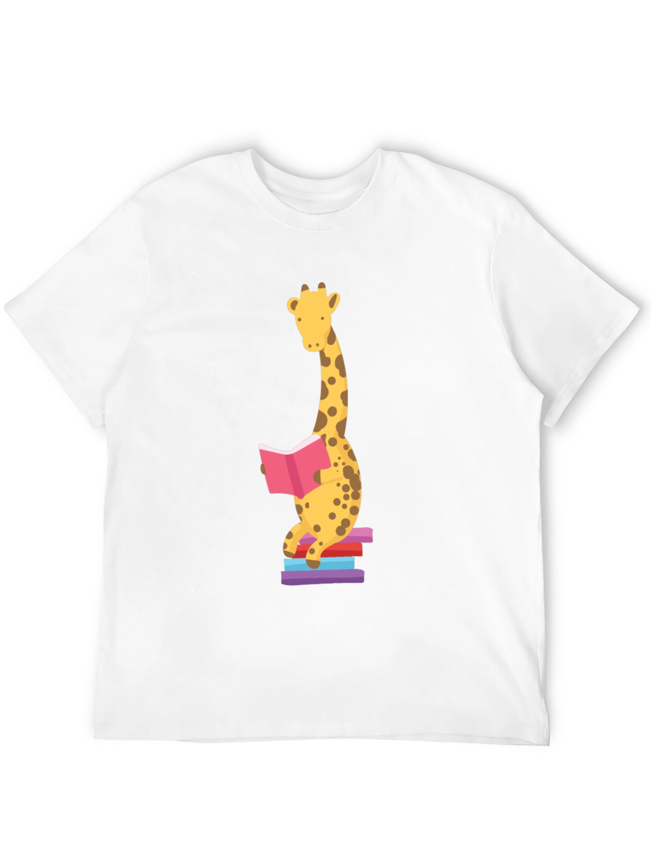 Black Reading Giraffe Graphic Tee - Soft Cotton Blend view 12