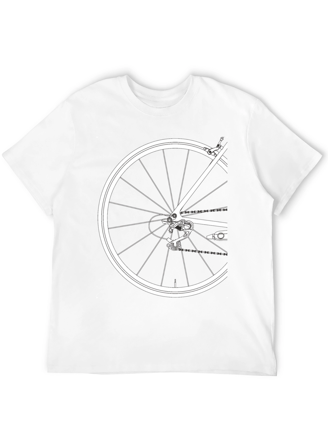 Black Bike Wheel Graphic Tee - Black Cotton T-Shirt view 12