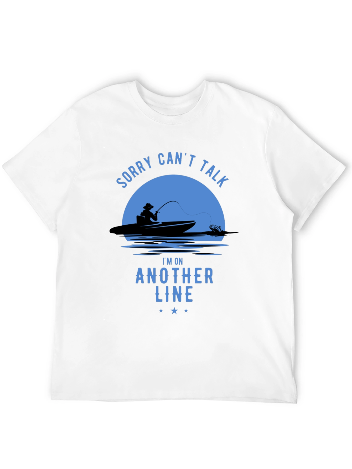 Black Fishing T-Shirt - Sorry Can't Talk, Fisherman Tee view 12