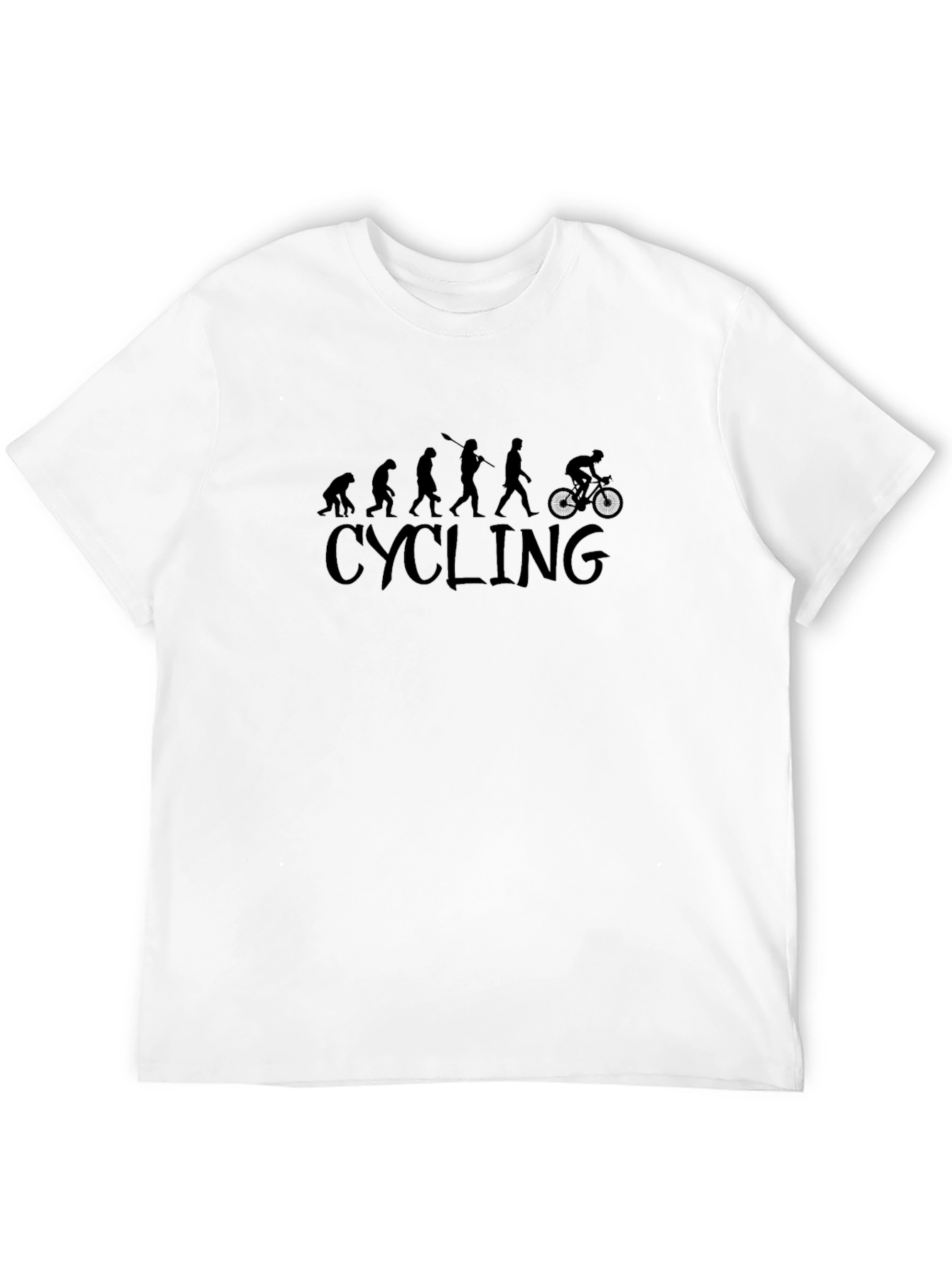 Black Cycling Evolution T-Shirt - Black Cotton Tee view 12