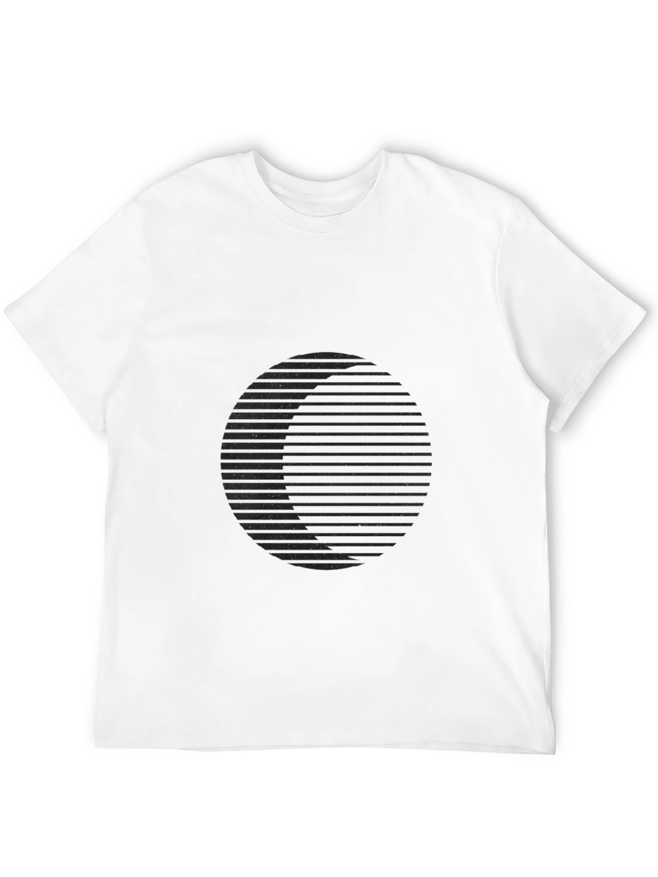 Black Abstract Circle Graphic Tee - Black Cotton Blend view 12