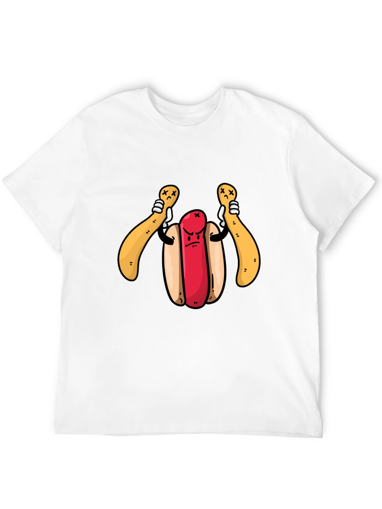 Black Funny Hotdog T-Shirt - Angry Dog view 12