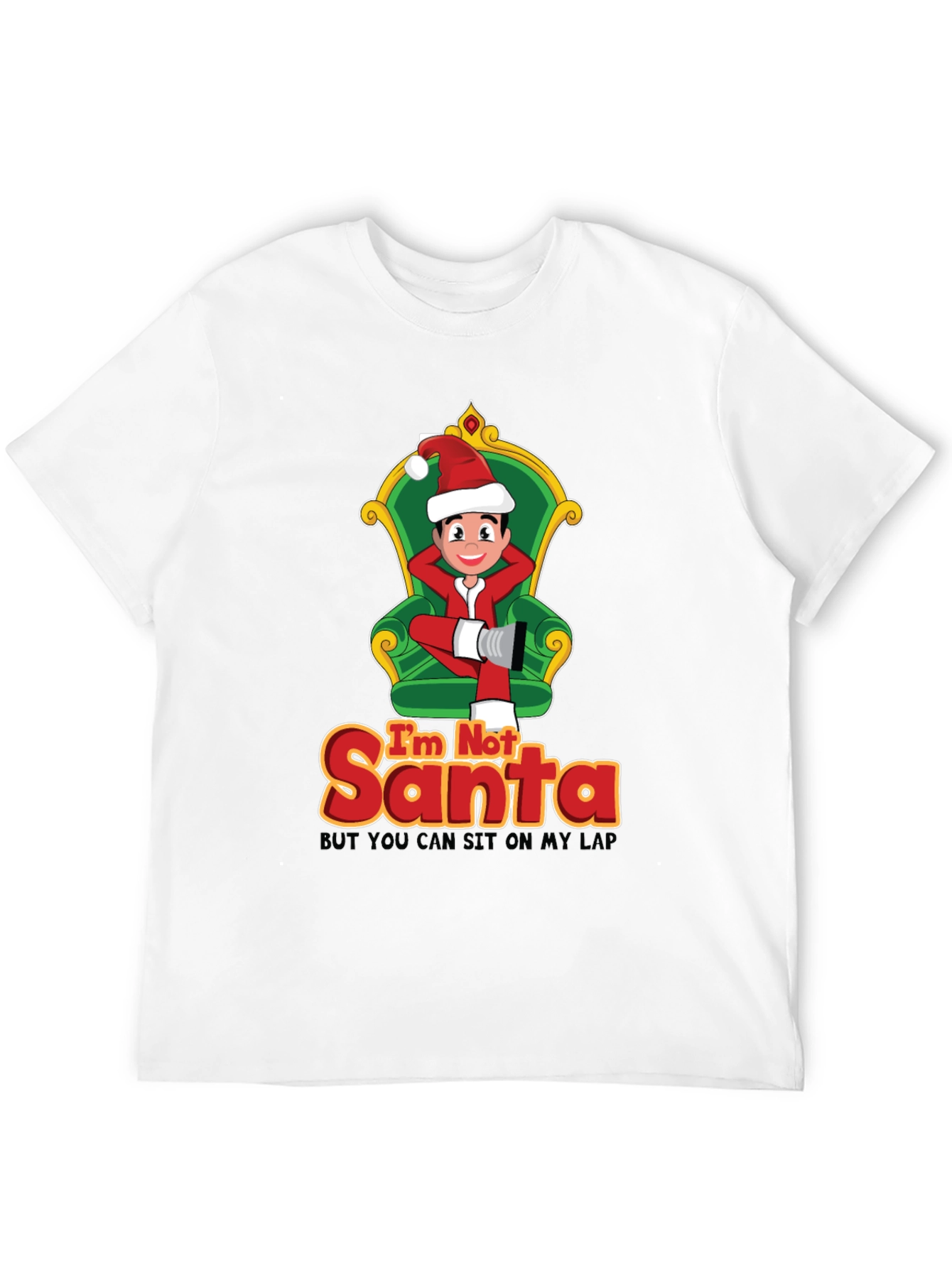 Black Funny Christmas T-Shirt: I'm Not Santa view 12