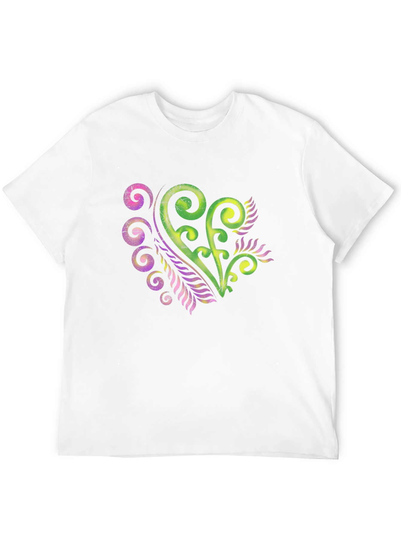 Black Abstract Heart Graphic Tee - Men's Black T-Shirt view 12