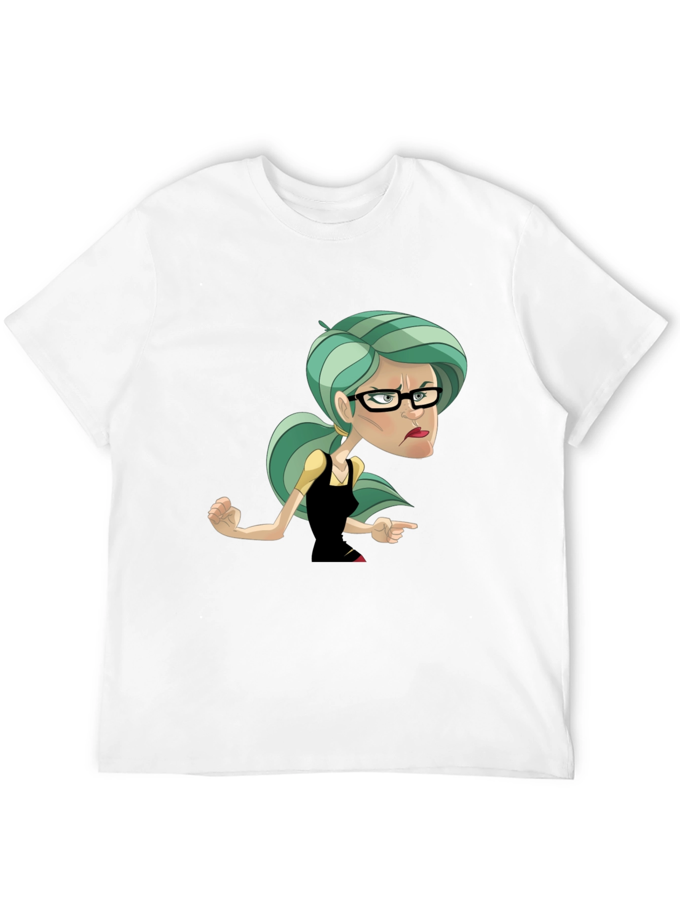 Black Sassy Cartoon Woman Graphic T-Shirt view 12