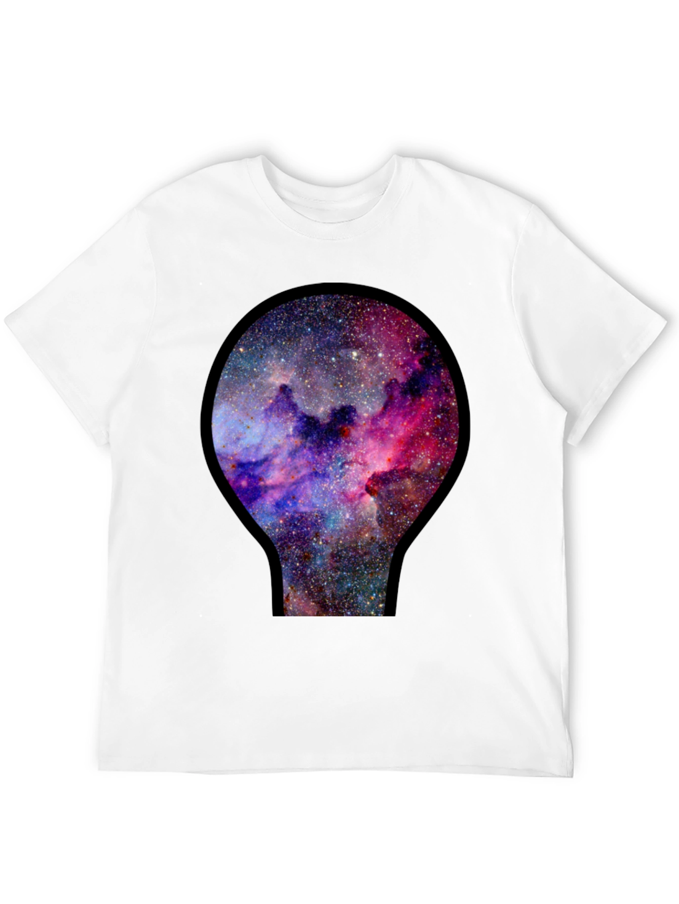 Black Galaxy Nebula Print Black T-Shirt view 12