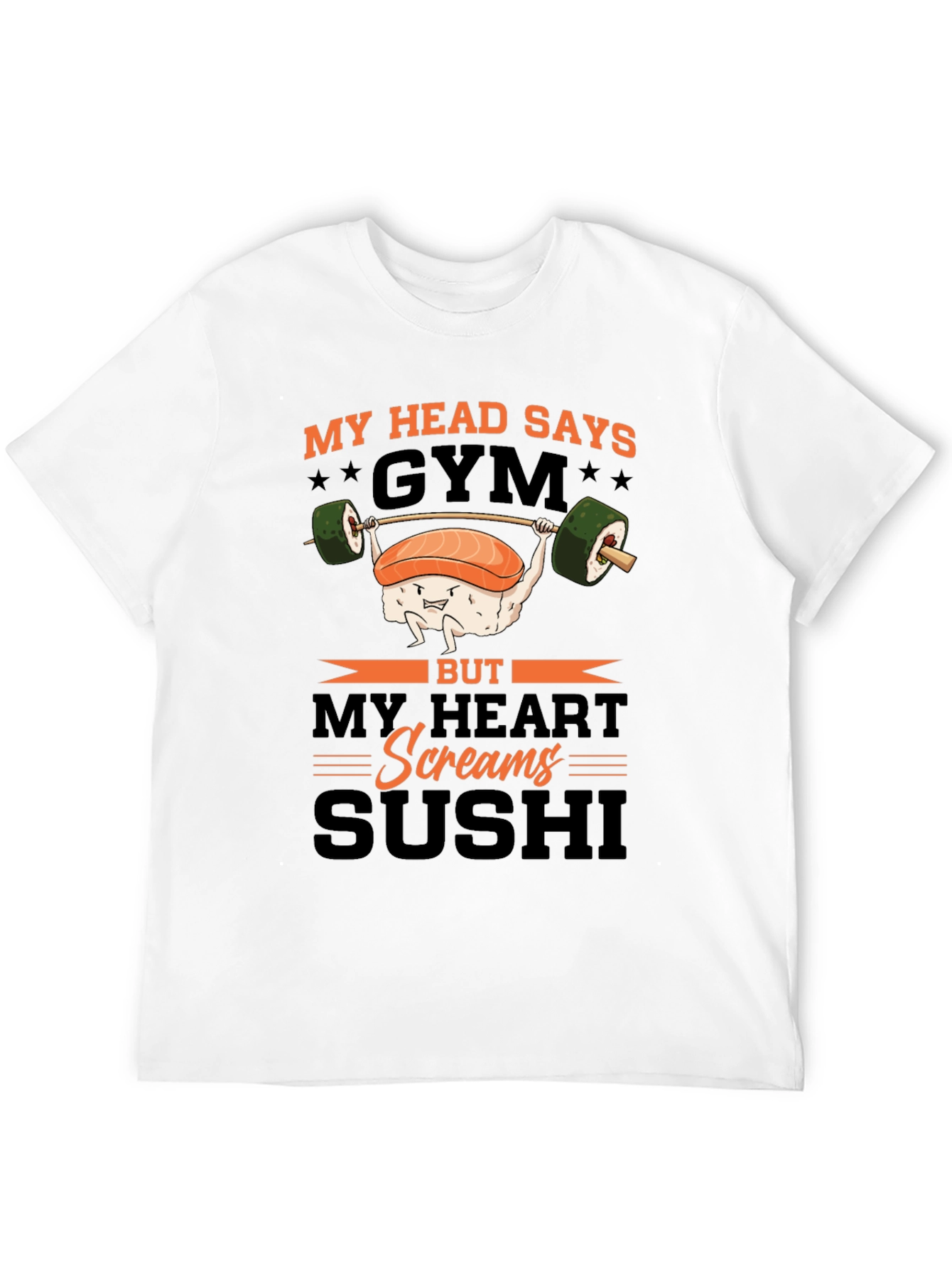 Black Sushi Gym T-Shirt - Humorous Workout Tee view 12