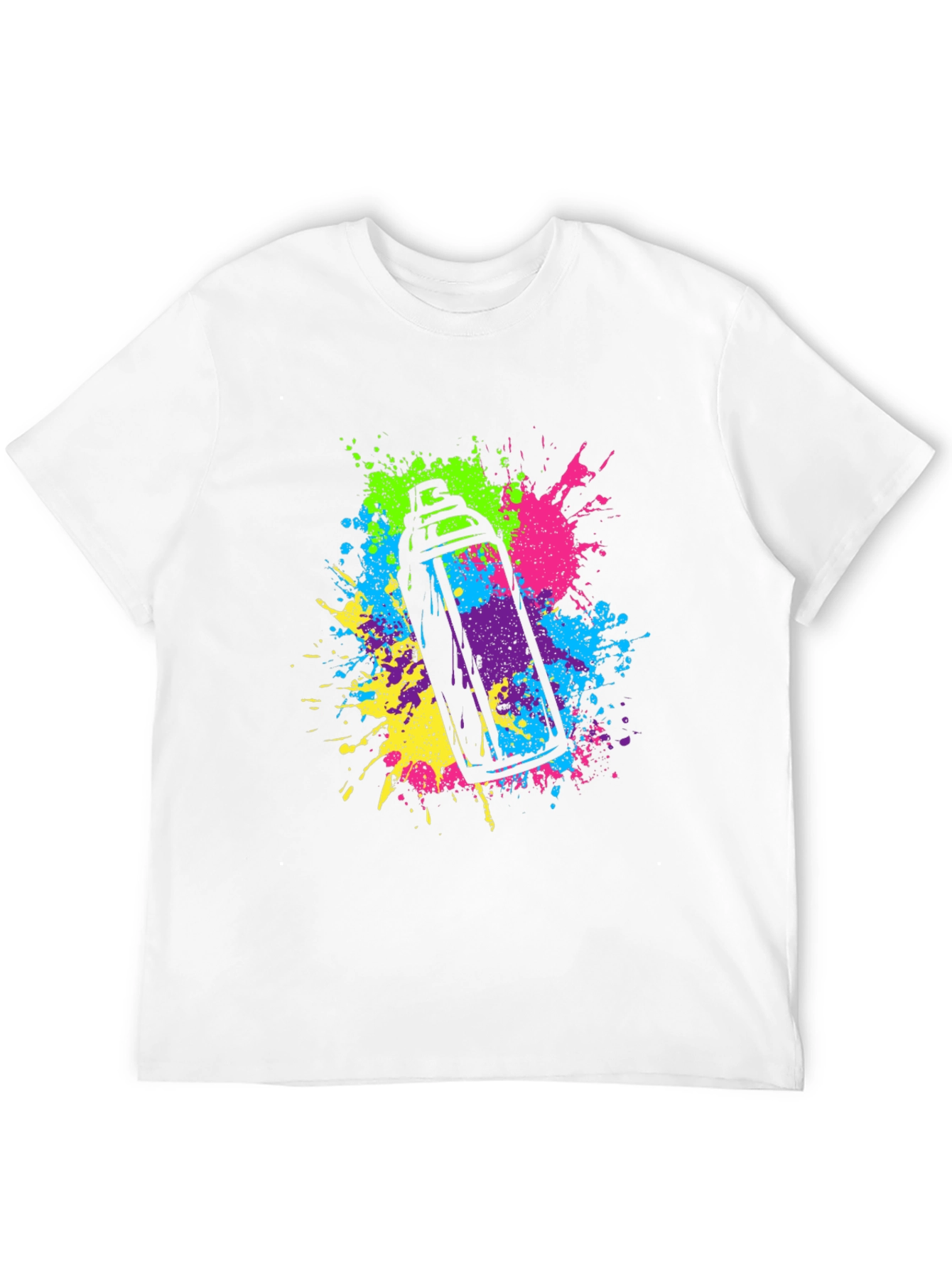 Black Colorful Spray Paint Graphic T-Shirt view 12