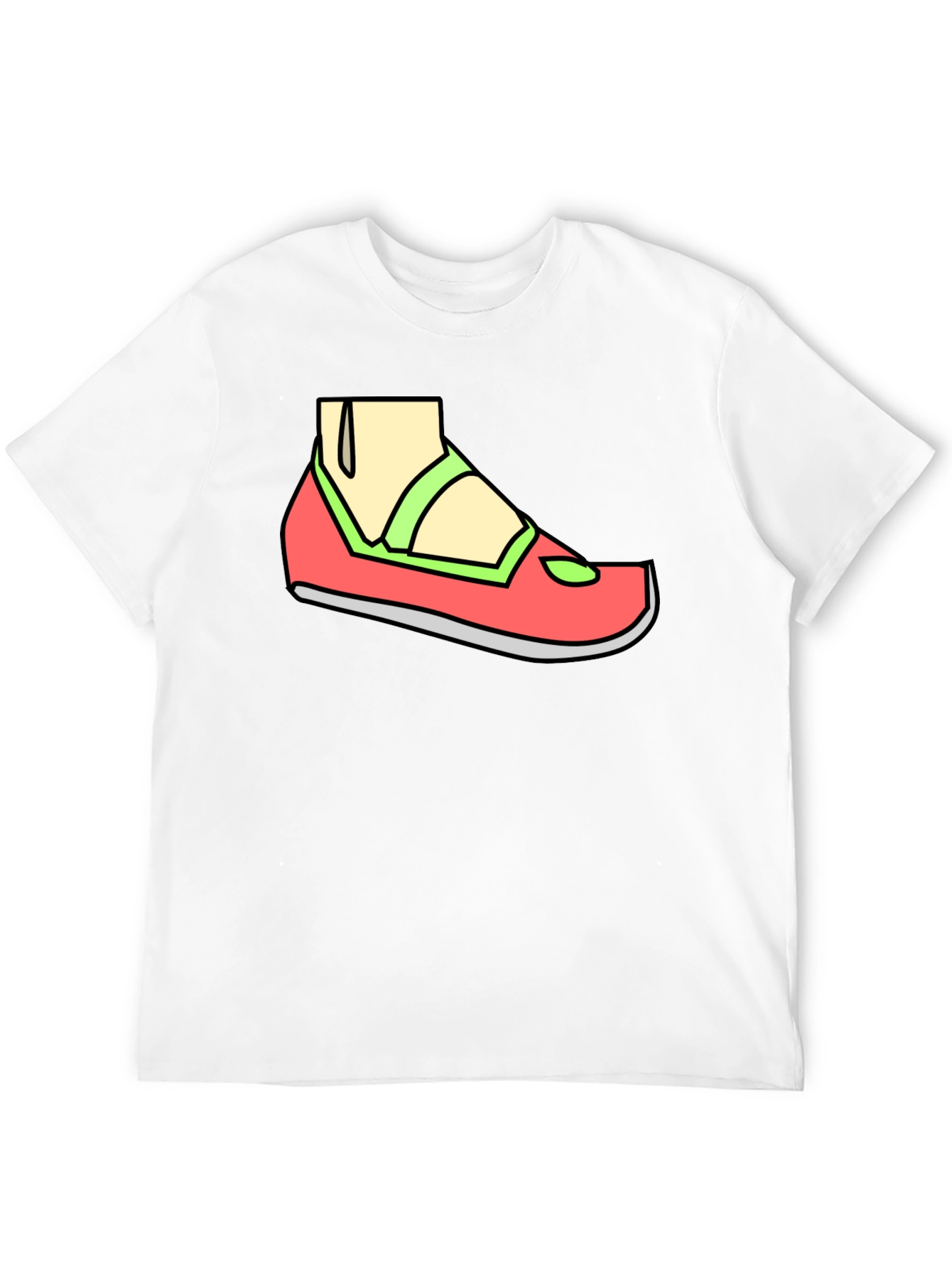 Black Cartoon Shoe T-Shirt - Casual Black Tee view 12