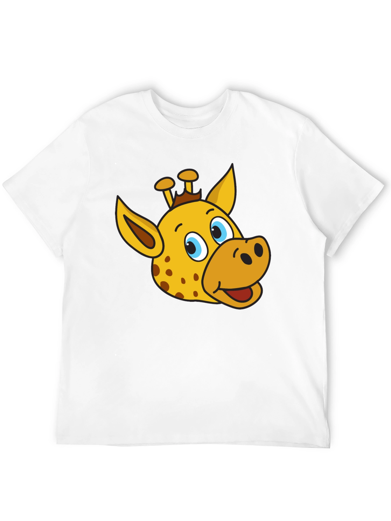Black Giraffe Cartoon Graphic Tee - Black T-Shirt view 12