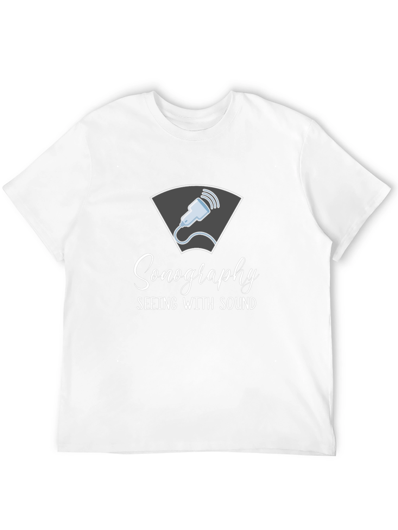 Black Sonography Seeing with Sound Graphic T-Shirt view 12