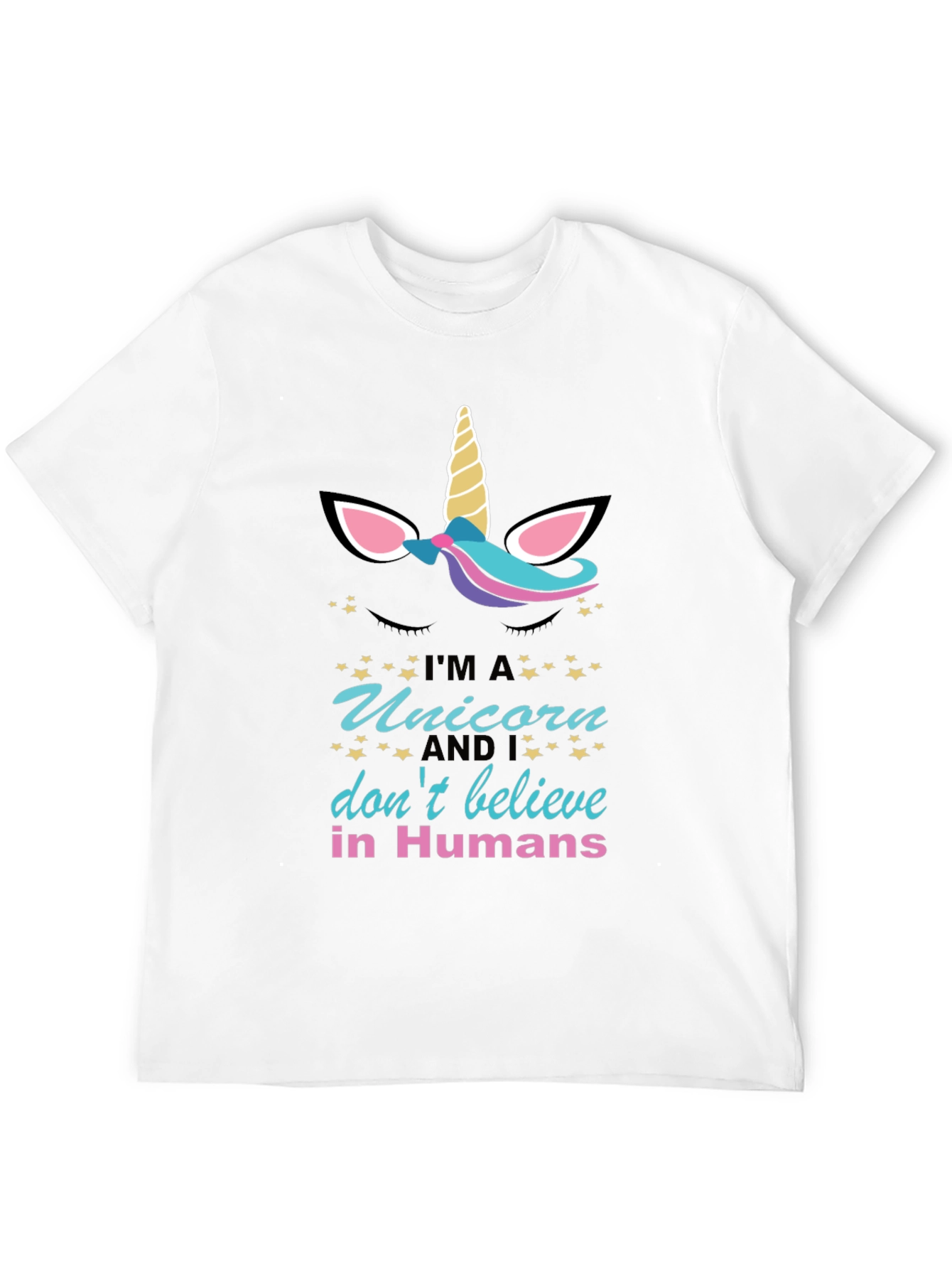 Black Unicorn Graphic T-Shirt: I Don't Believe in Humans view 12