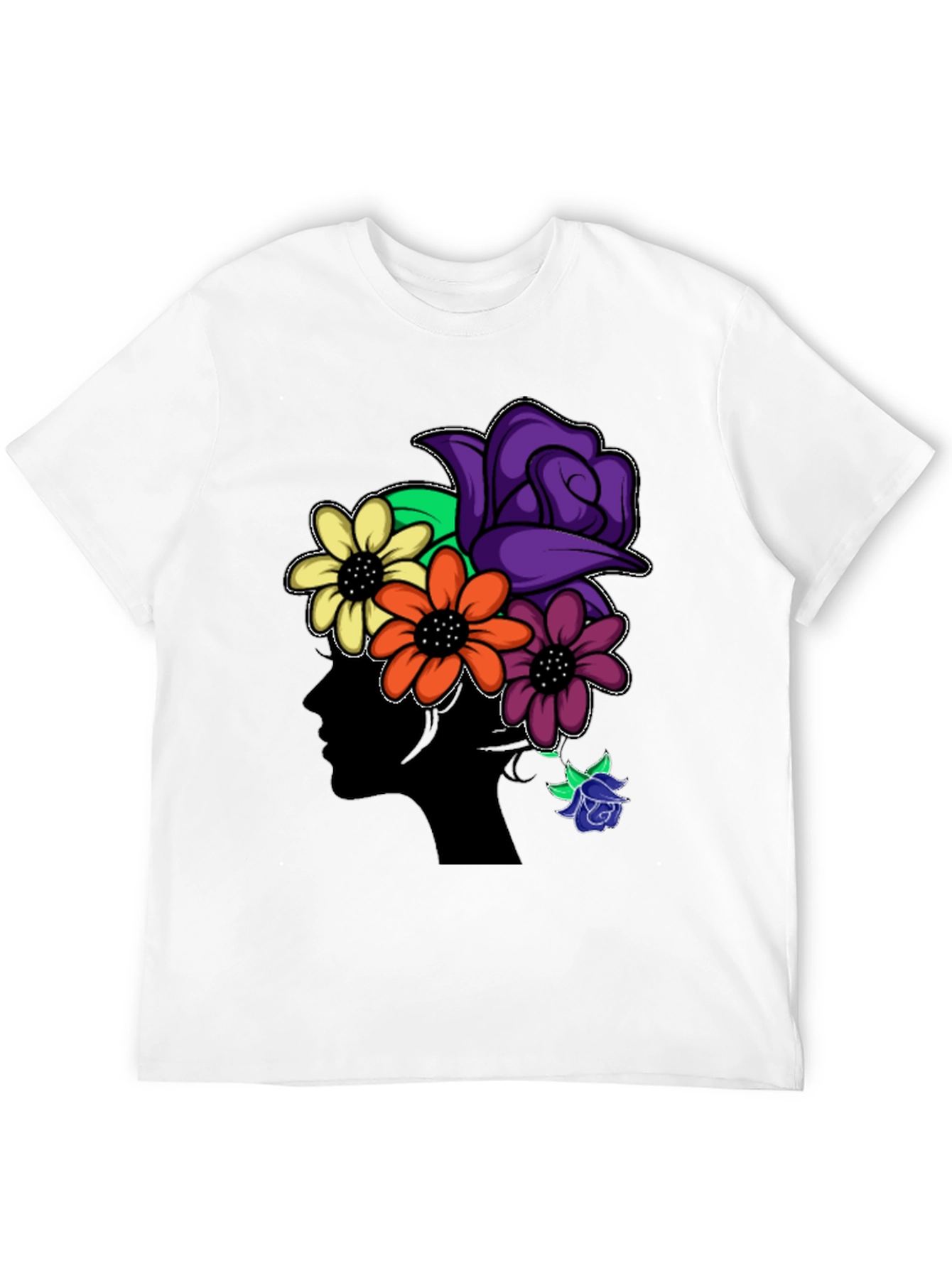 Black Floral Silhouette Black T-Shirt view 12