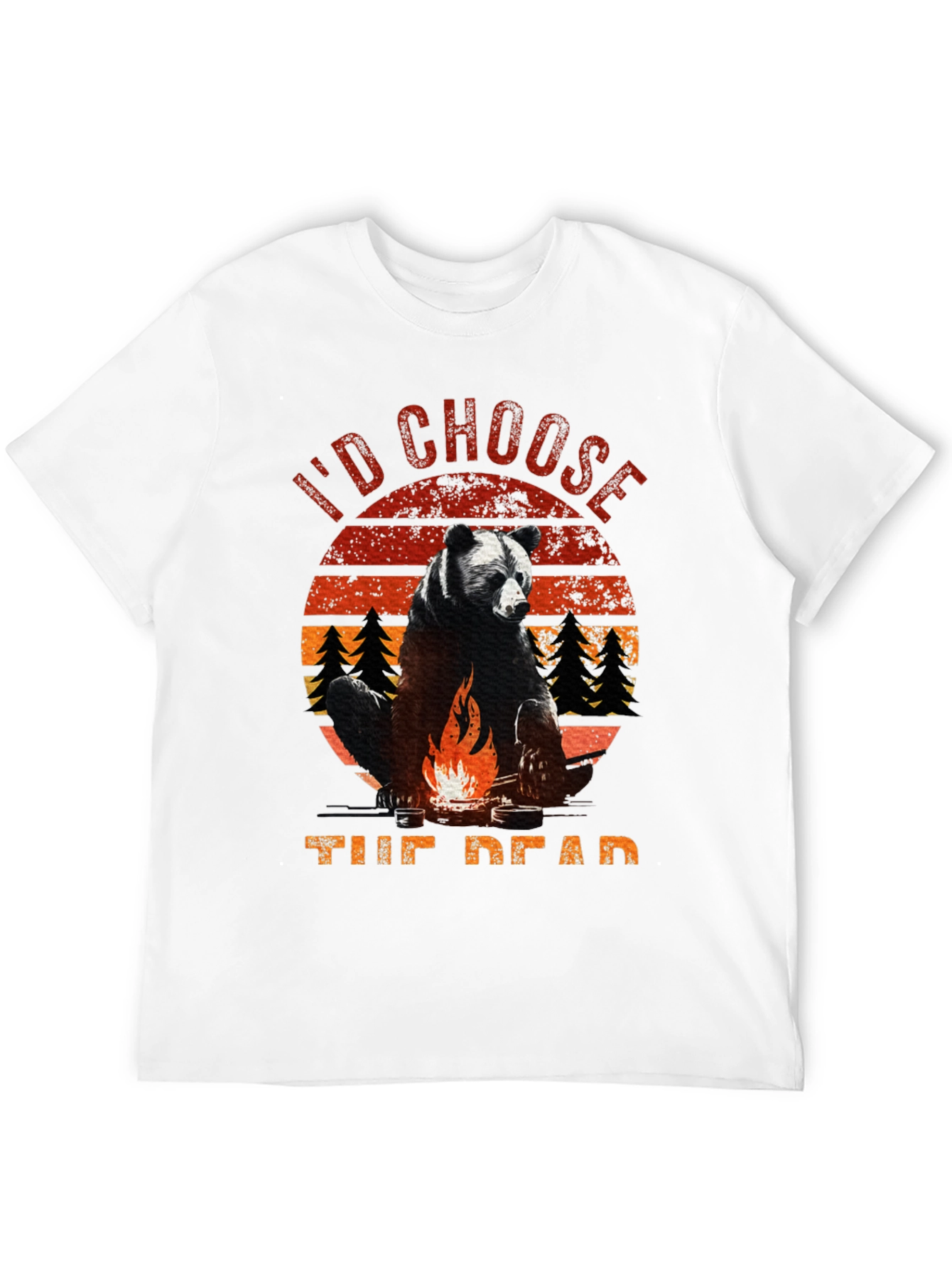 Black I'd Choose the Dead Bear Campfire T-Shirt view 12