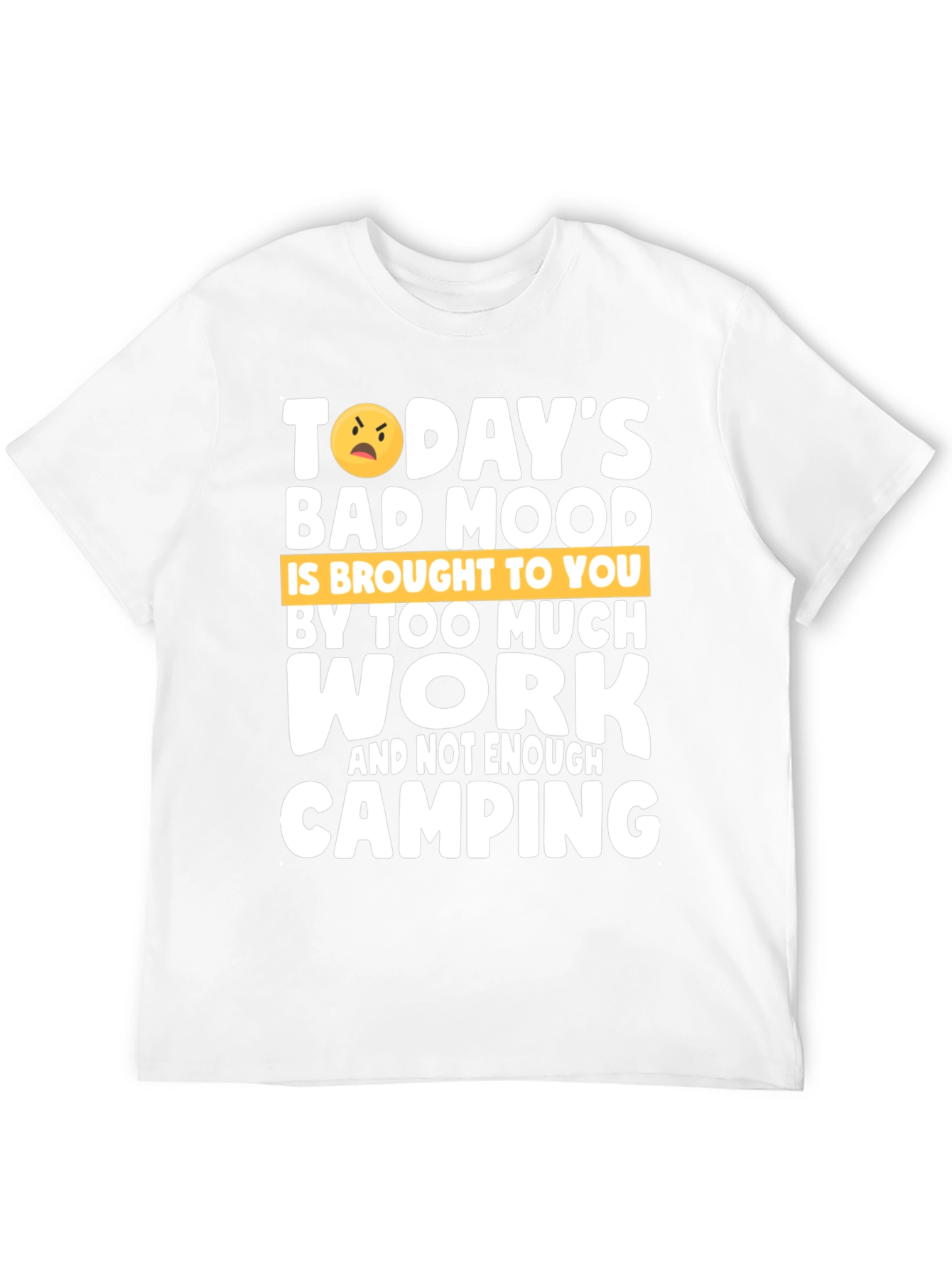 Black Funny Camping Graphic T-Shirt - Bad Mood Work Humor view 12