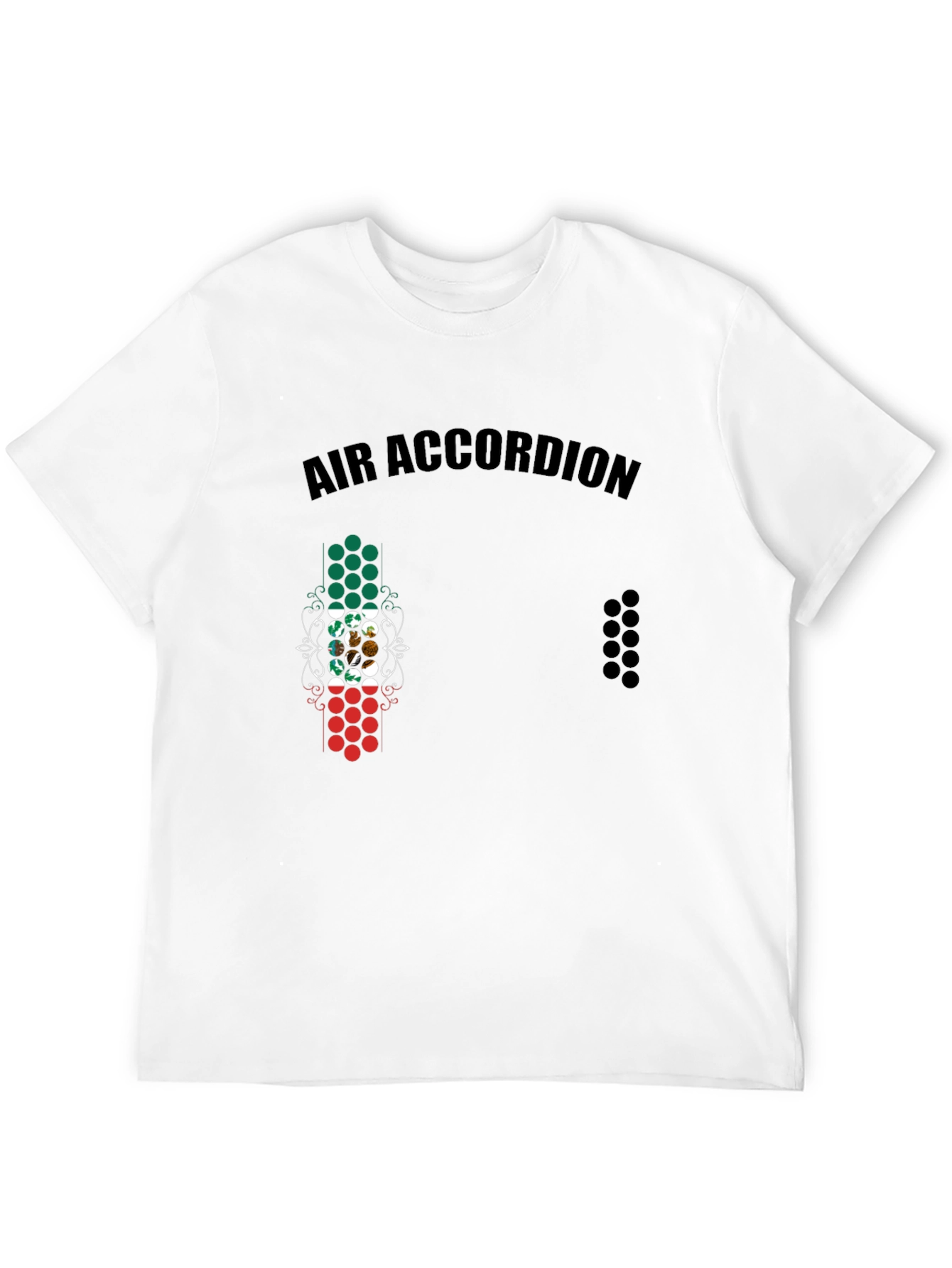 Black Air Accordion Graphic Tee - Funny Mexican Flag Style T-Shirt view 12