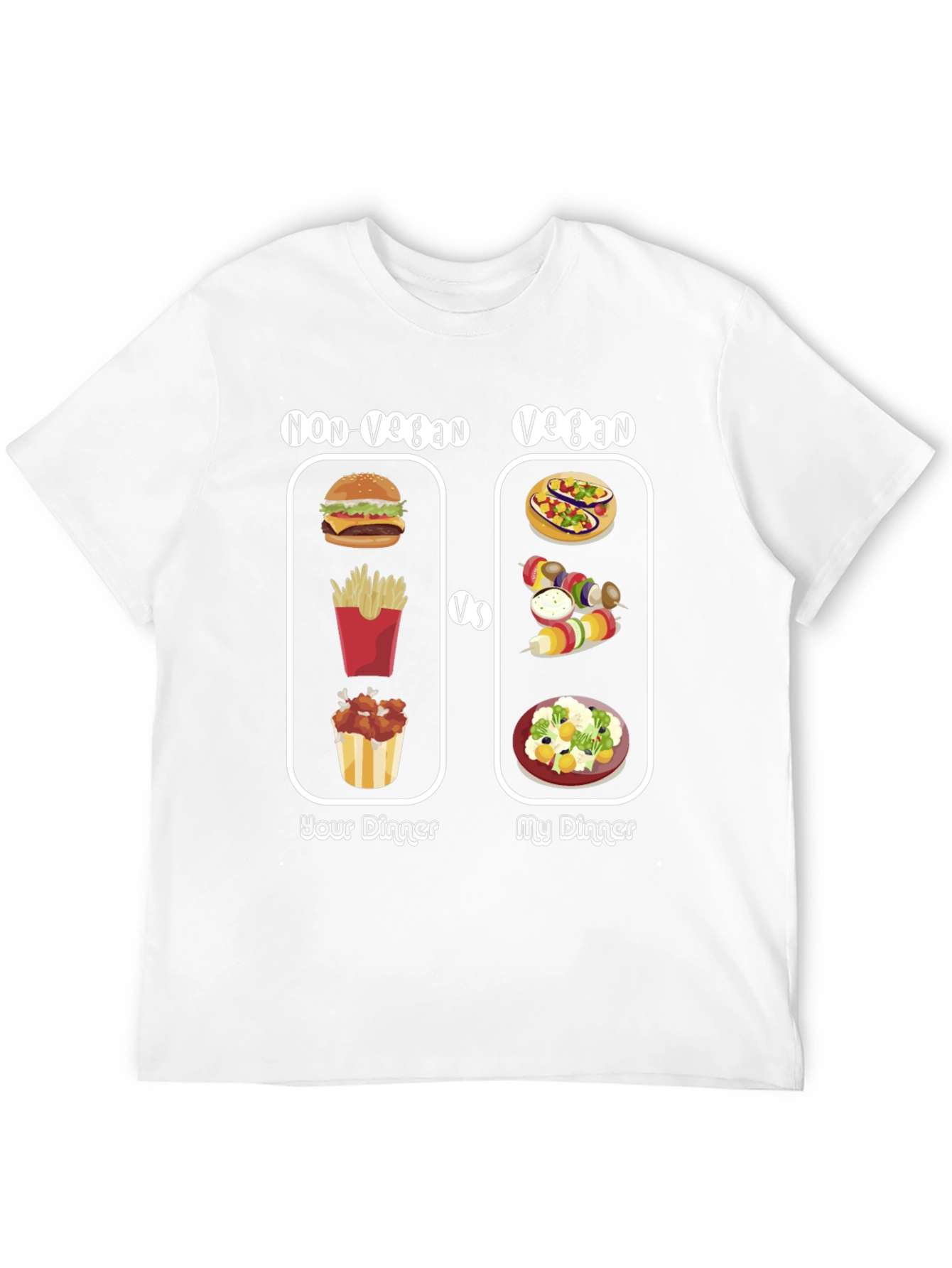 Black Vegan vs Non-Vegan Dinner T-Shirt view 12