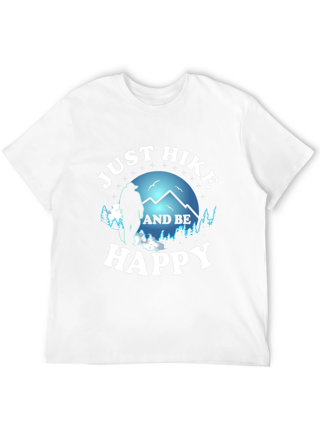 Black Just Hike and Be Happy Graphic T-Shirt view 12