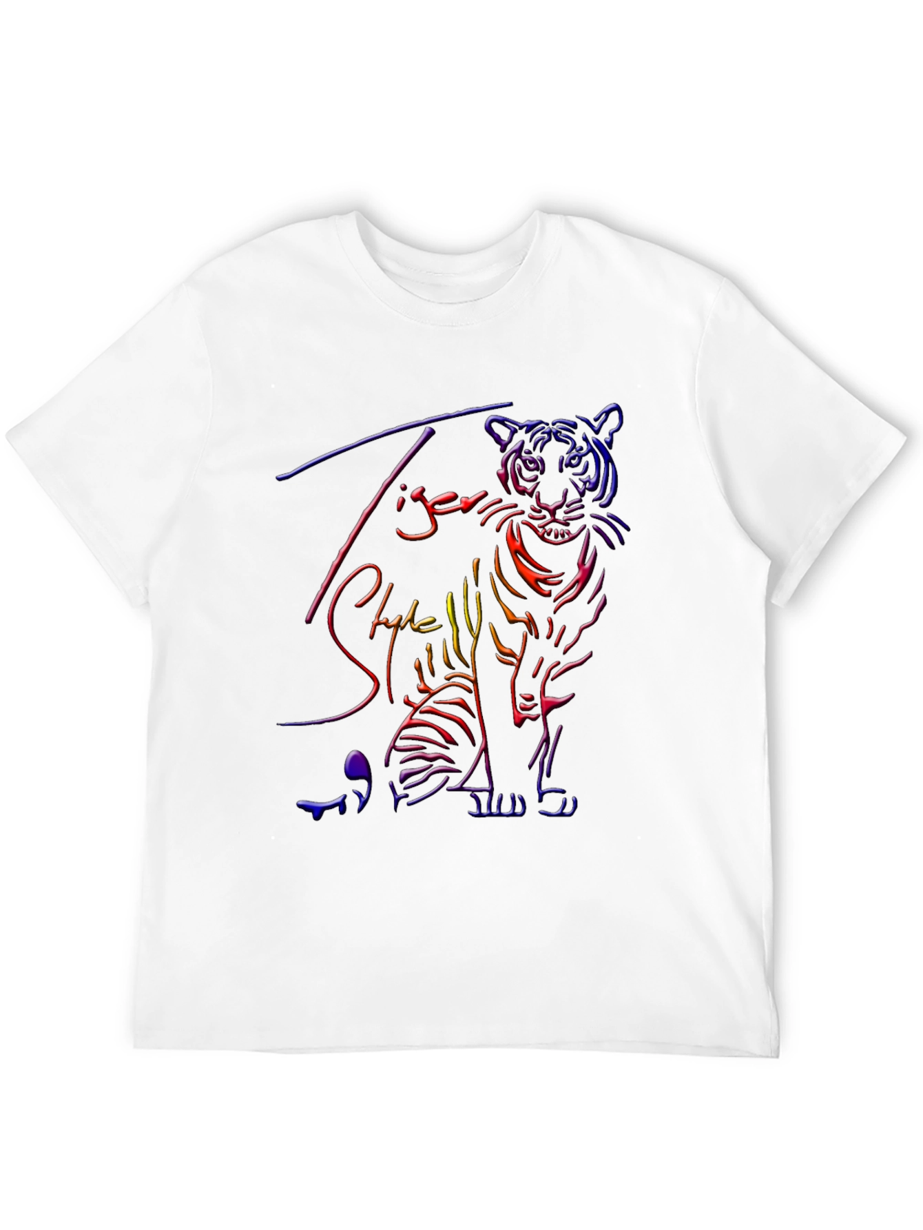 Black Neon Tiger Graphic T-Shirt - Cool Style view 12