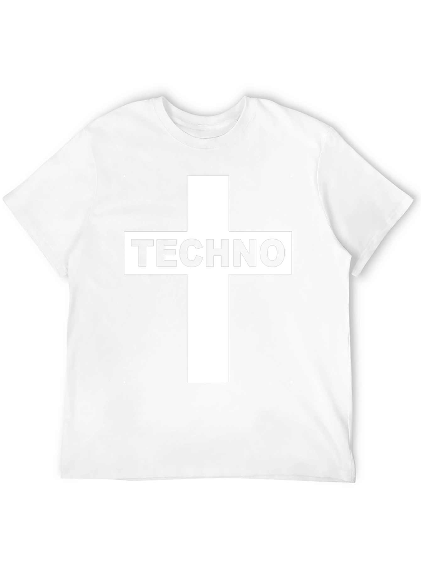 Black Techno Cross Graphic T-Shirt - Black Crew Neck Tee view 12